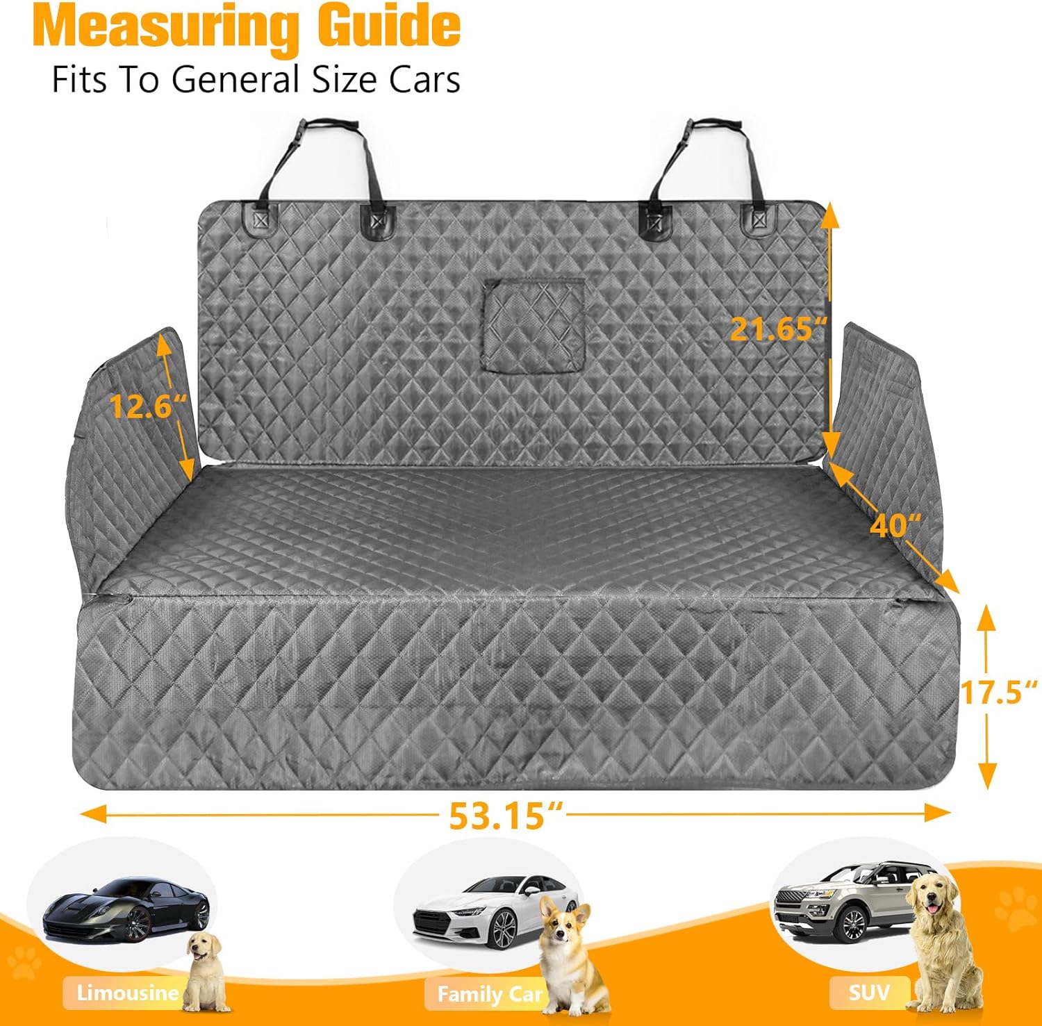 PETICON SUV Cargo Liner for Dogs, Trunk Cover with Bumper Flap Protector