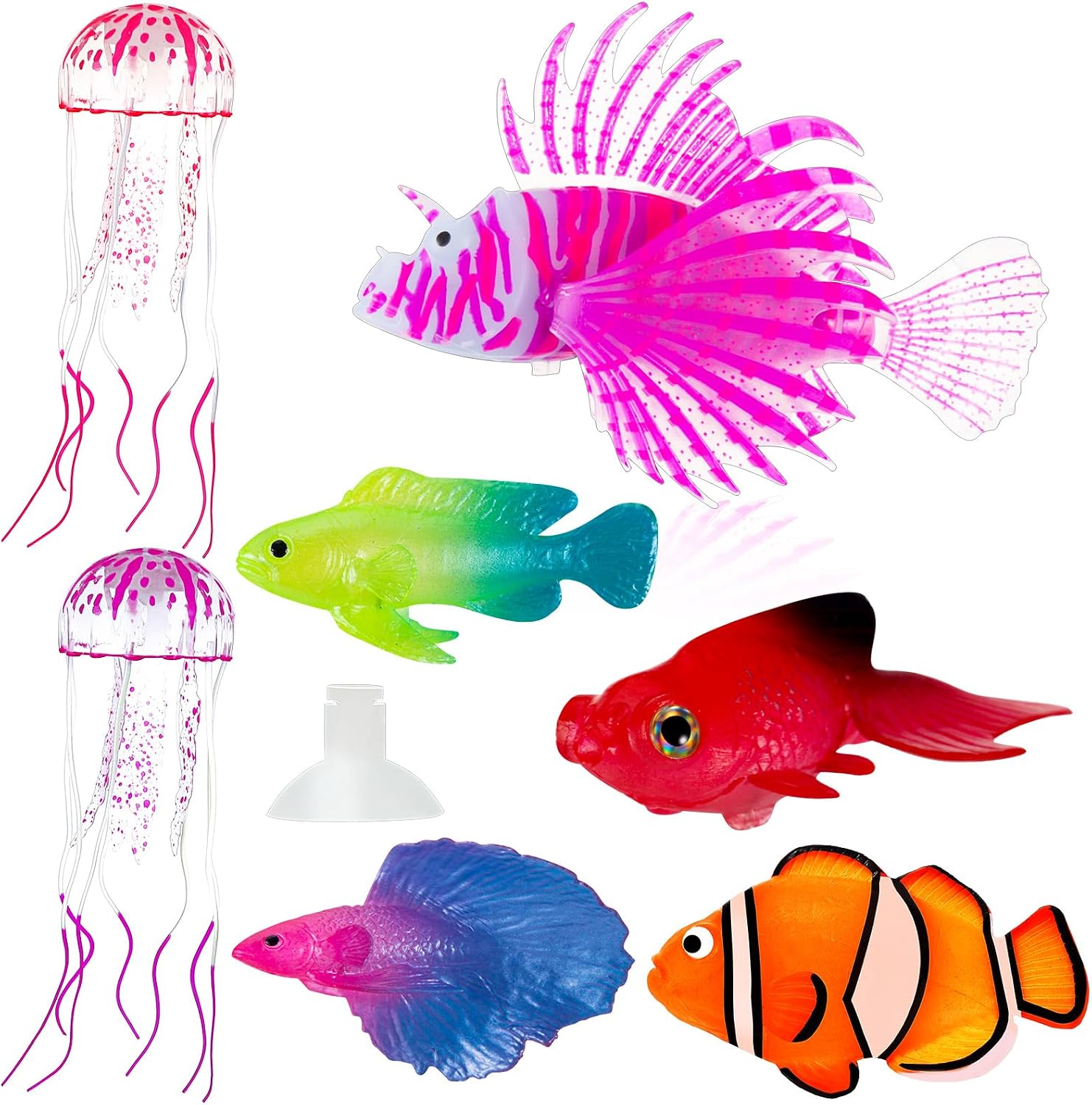 Weewooday 7 Pcs Artificial Fish Glowing Effect,Modern Color