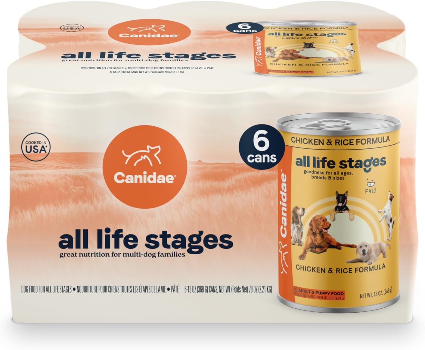 Canidae All Life Stages Premium Wet Dog Food for All Breeds, All Ages, Chicken & Rice Recipe, 13 oz. (Case of 12)