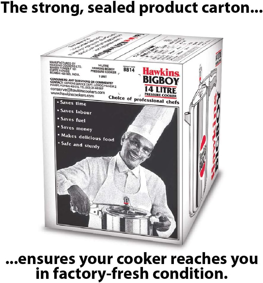 Hawkins Bigboy Aluminum Pressure Cooker, 14 Litres