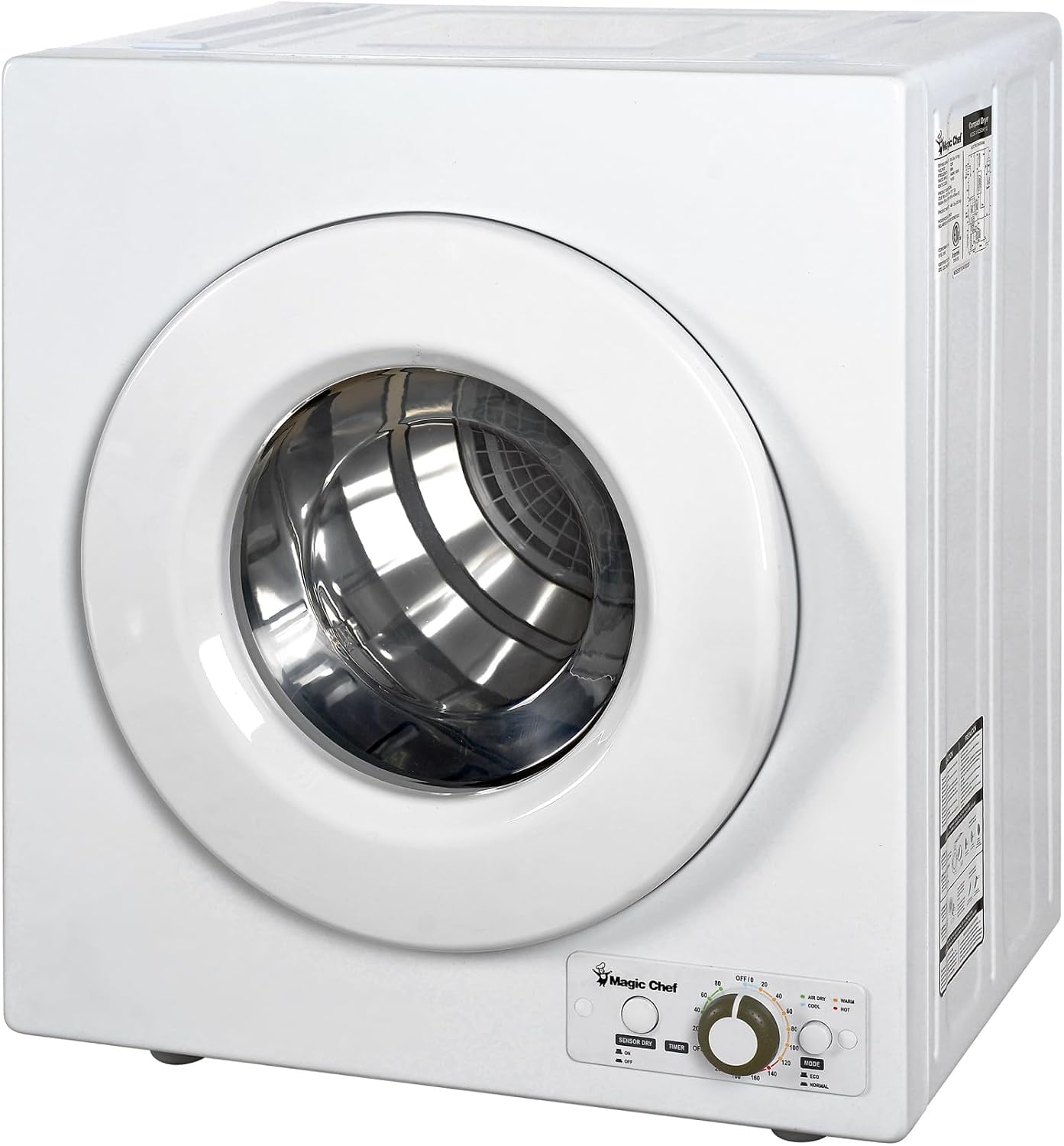 2.6 cu. ft. White Compact Electric Dryer | 2.6-Cu. Ft. Compact Electric Dryer, White, Perfect for Home or Apartment