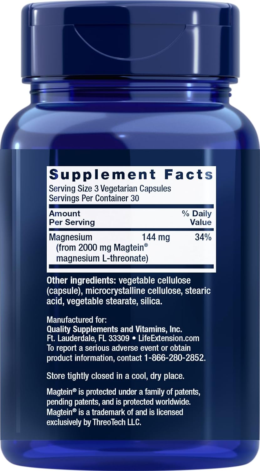 Life Extension Neuro-mag Magnesium L-threonate, 90 Count (Pack of 3)