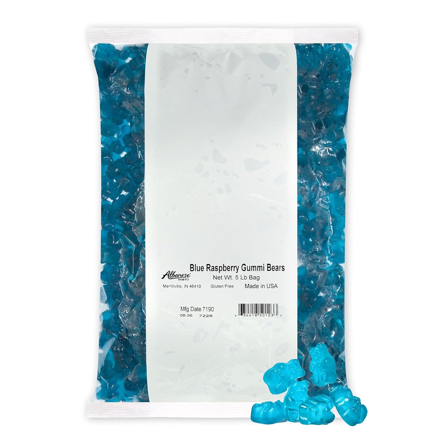 Albanese World's Best 12 Flavor Gummi Bears | 5lbs of Fruit Bulk Candy | Soft and Chewy Gummies, Gluten Free, Fat Free | Cherry, Blue Raspberry, Mango and More | Great Snack for Travel and Kids