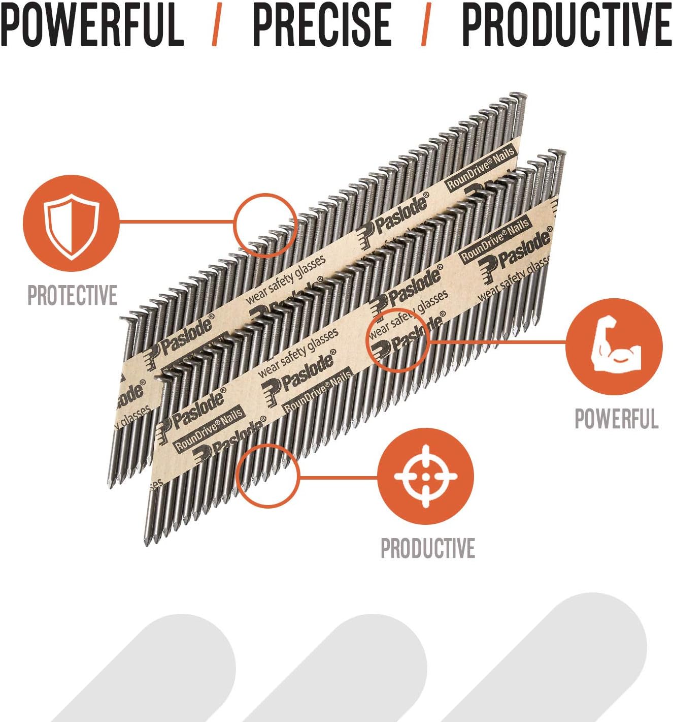 Paslode, Framing Nails, 650604, 30 Degree RounDrive Brite, 2 3/8 inch x.113 Gauge, Smooth, 2,000 per Box