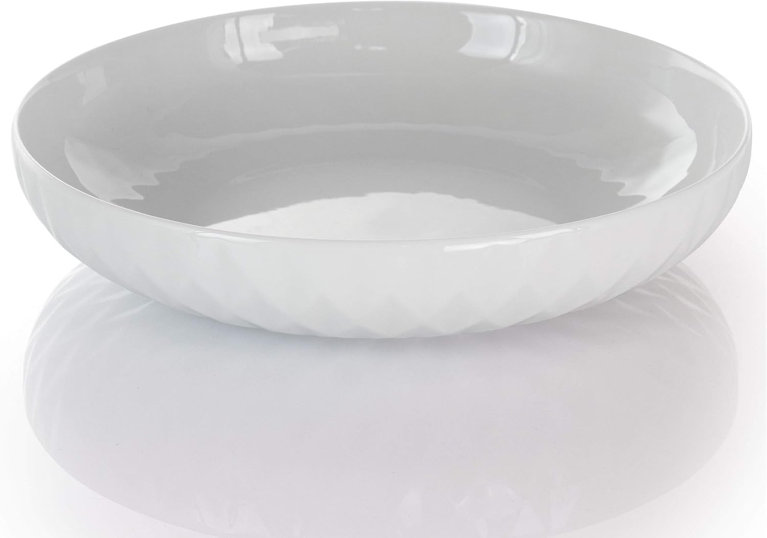 Elama White Porcelain Dish Dinnerware Set, 18 Piece, Newman