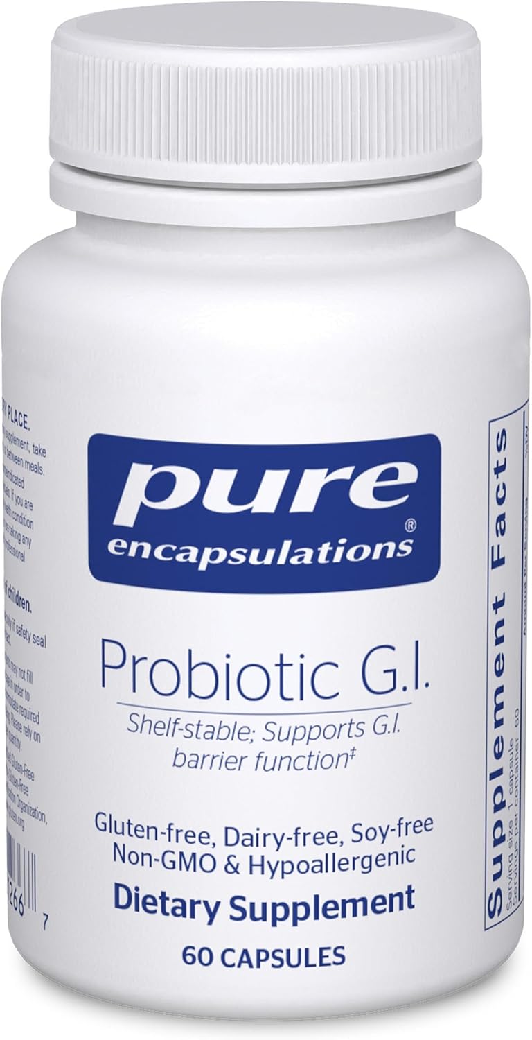 Pure Encapsulations Probiotic G.I. - Shelf Stable Probiotic for Intestinal Health & Gastrointestinal Support* - with Lactobacillus & Bifidobacterium - 60 Capsules | Shelf Stable Probiotic for Intestinal Health and Gastrointestinal Support*, with Lactobac…
