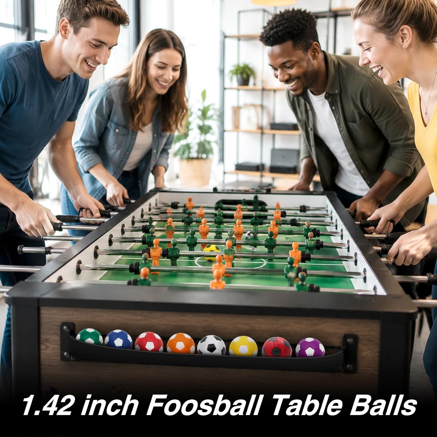 OuMuaMua Foosball Table Soccer Balls for Tabletop Game | 9pcs, 1.42inch, multicolor, accessory replacements, for soccer game day, family gathering