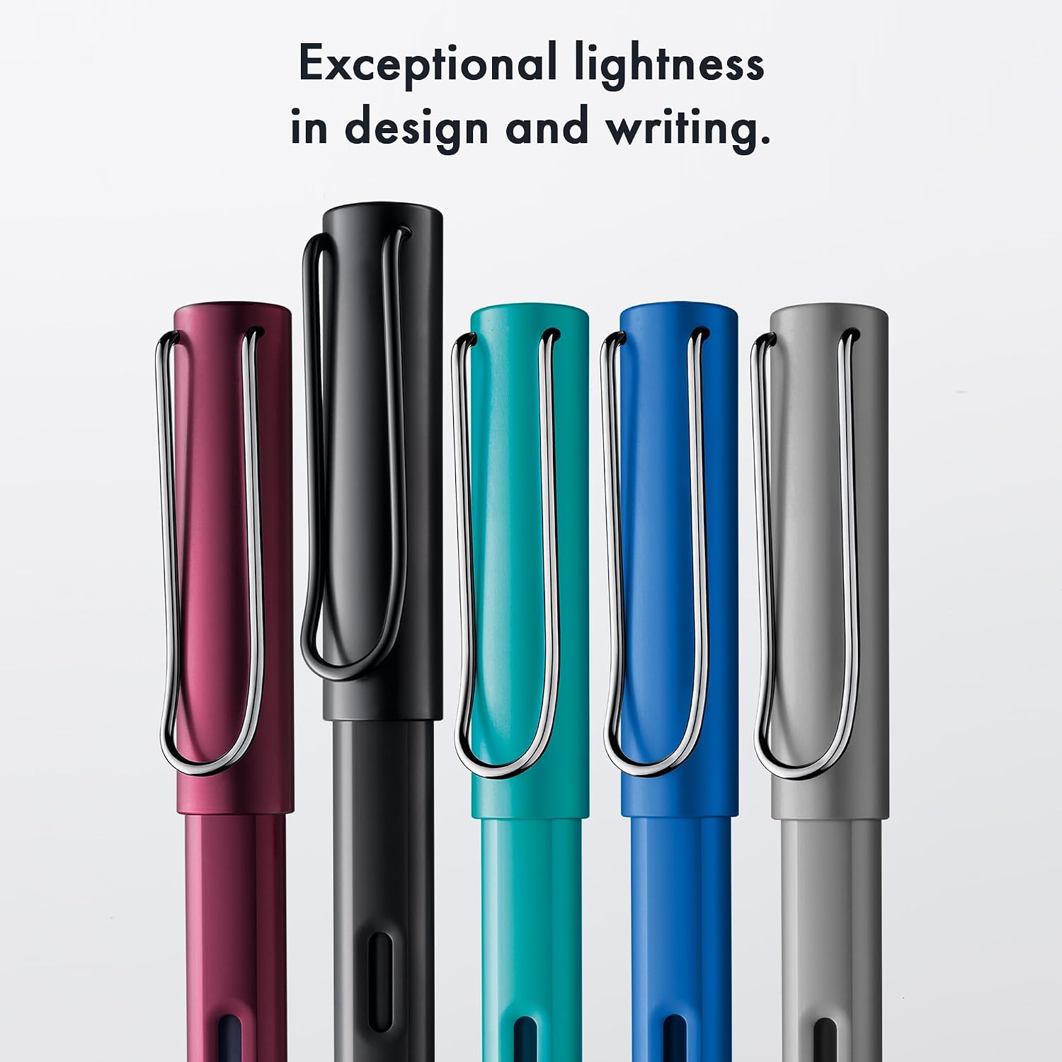 LAMY AL-star black - Fountain Pen with ergonomic grip & black Left-Handed steel nib (LH) in size M - lightweight aluminum body - including LAMY T 10 blue cartridge
