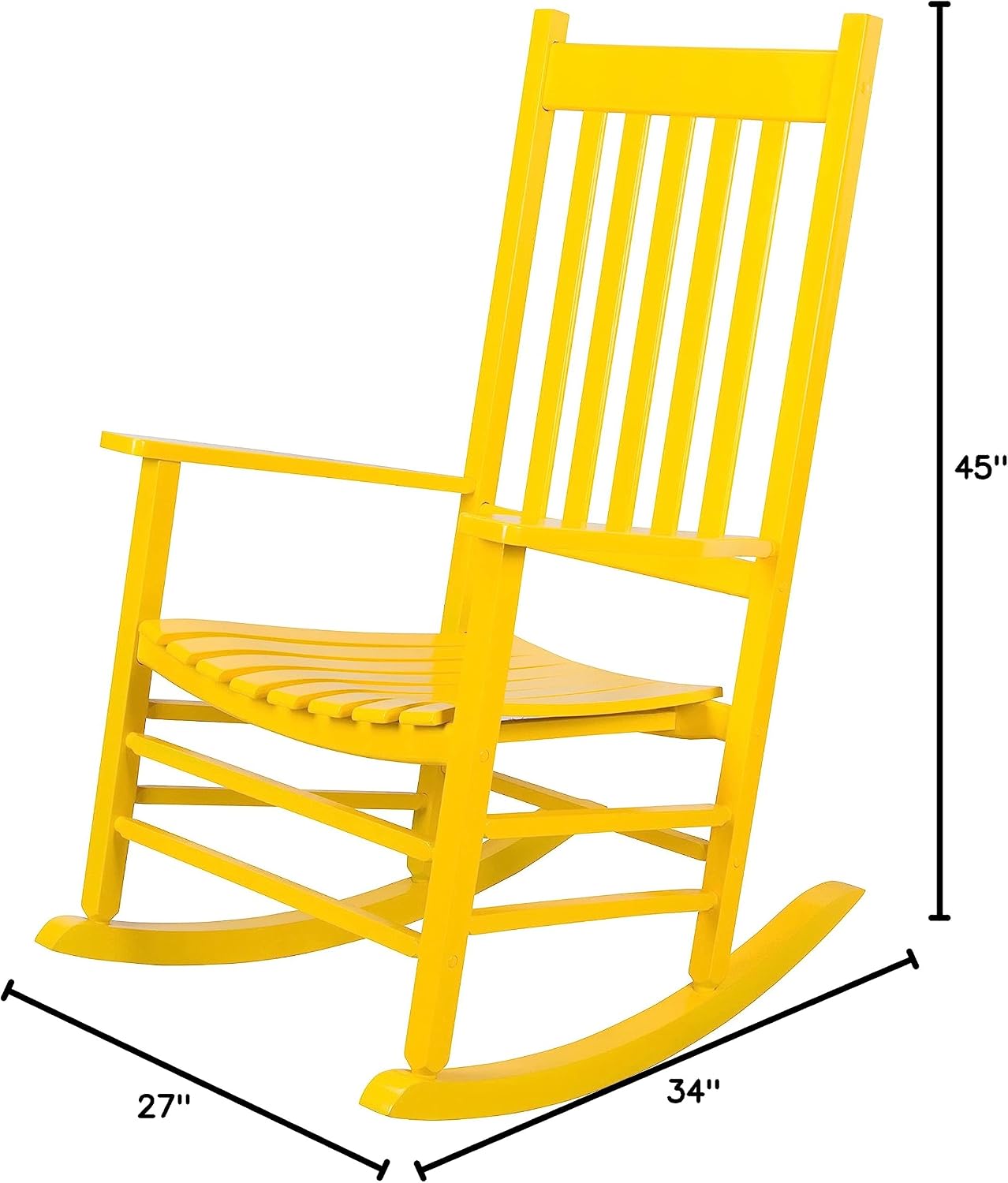 Shine Company 4332WT Vermont Porch Rocker, White (2nd Gen)