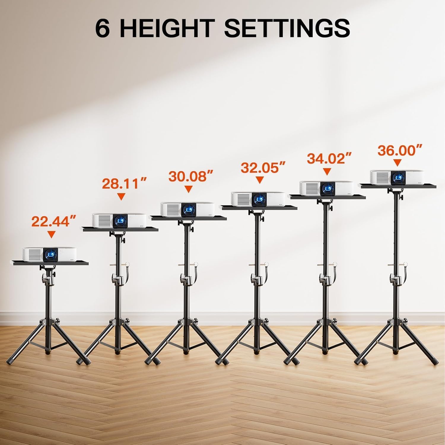 AMADA Projector Stand, Laptop Stand with Adjustable Height 22 to 36 inch, Heavy Duty Projector Mount as DJ Racks, Portable Projector Tripod Stand