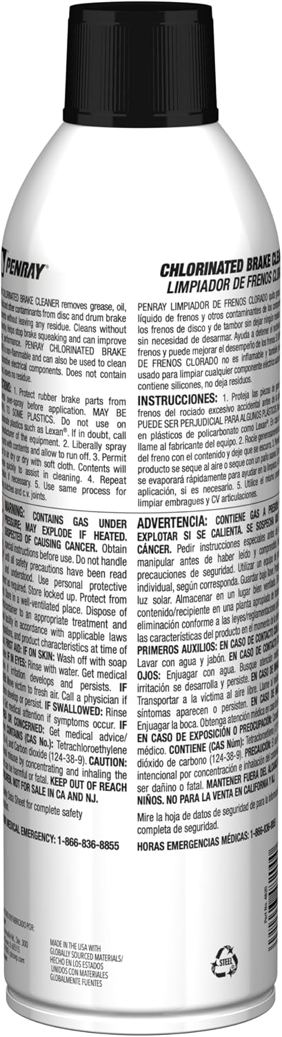 Penray 4820-12PK Chlorinated Brake Cleaner - 19-Ounce Aerosol Can, Case of 12