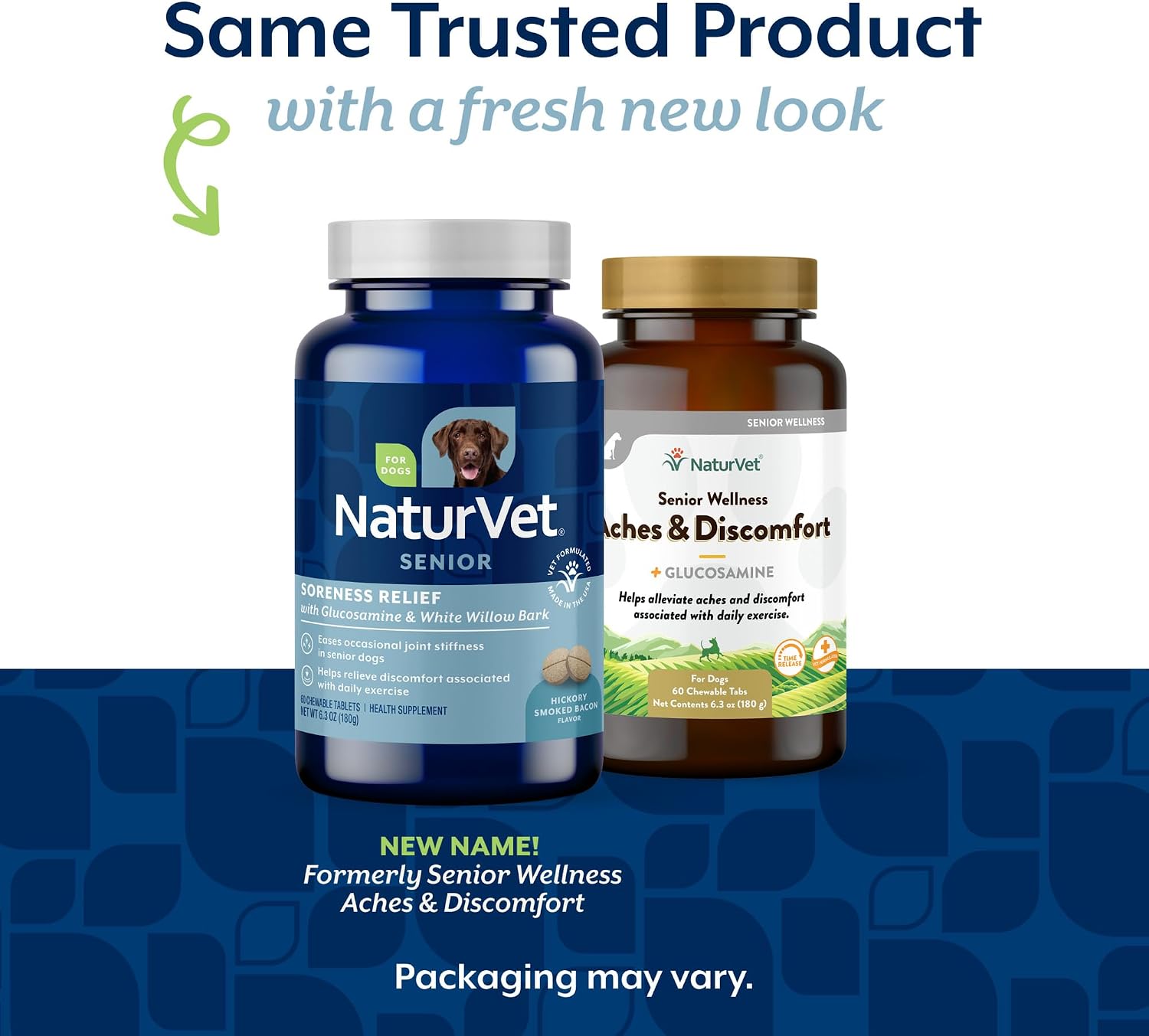 NaturVet Soreness Relief Senior Supplements for Dogs, Hickory Smoked Bacon Flavor, 60 Chewable Tablets