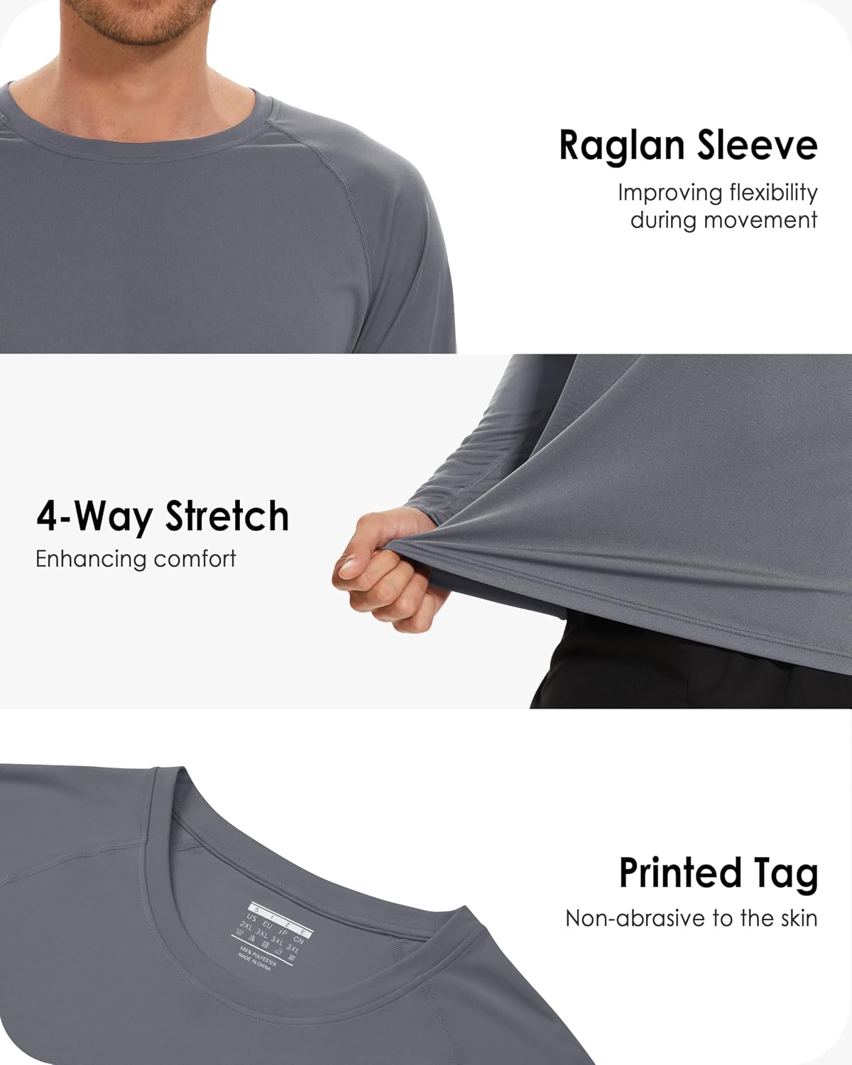 Boladeci Men's UPF 50+ Sun Protection UV SPF Shirts Long Sleeve Lightweight Quick Dry Swim T-Shirts Rash Guard