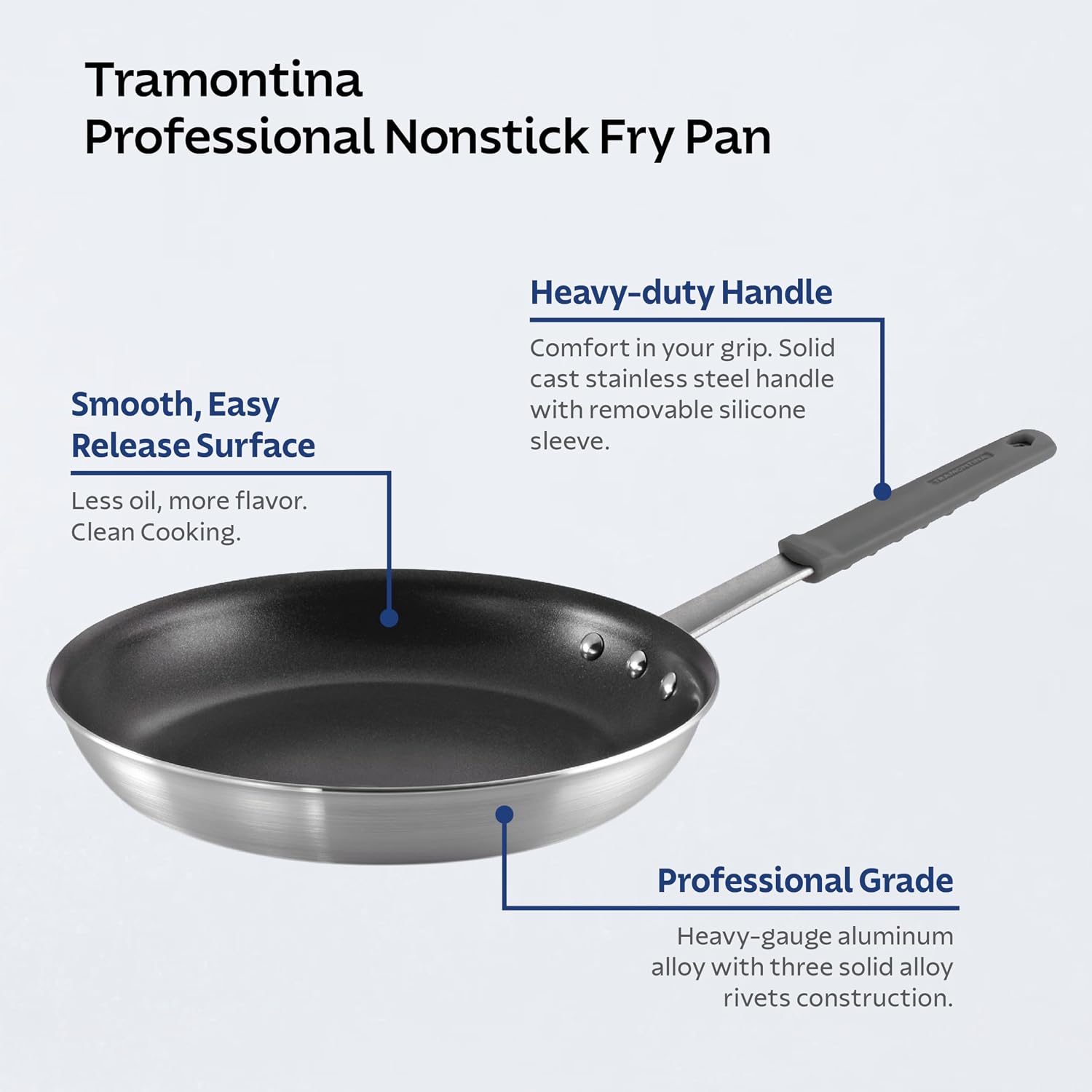 Tramontina Professional 8-Inch Non Stick Small Frying Pan | Heavy-Gauge Aluminum Skillet with Reinforced Nonstick Coating, Red Handle, Dishwasher and Oven Safe, Made in Brazil