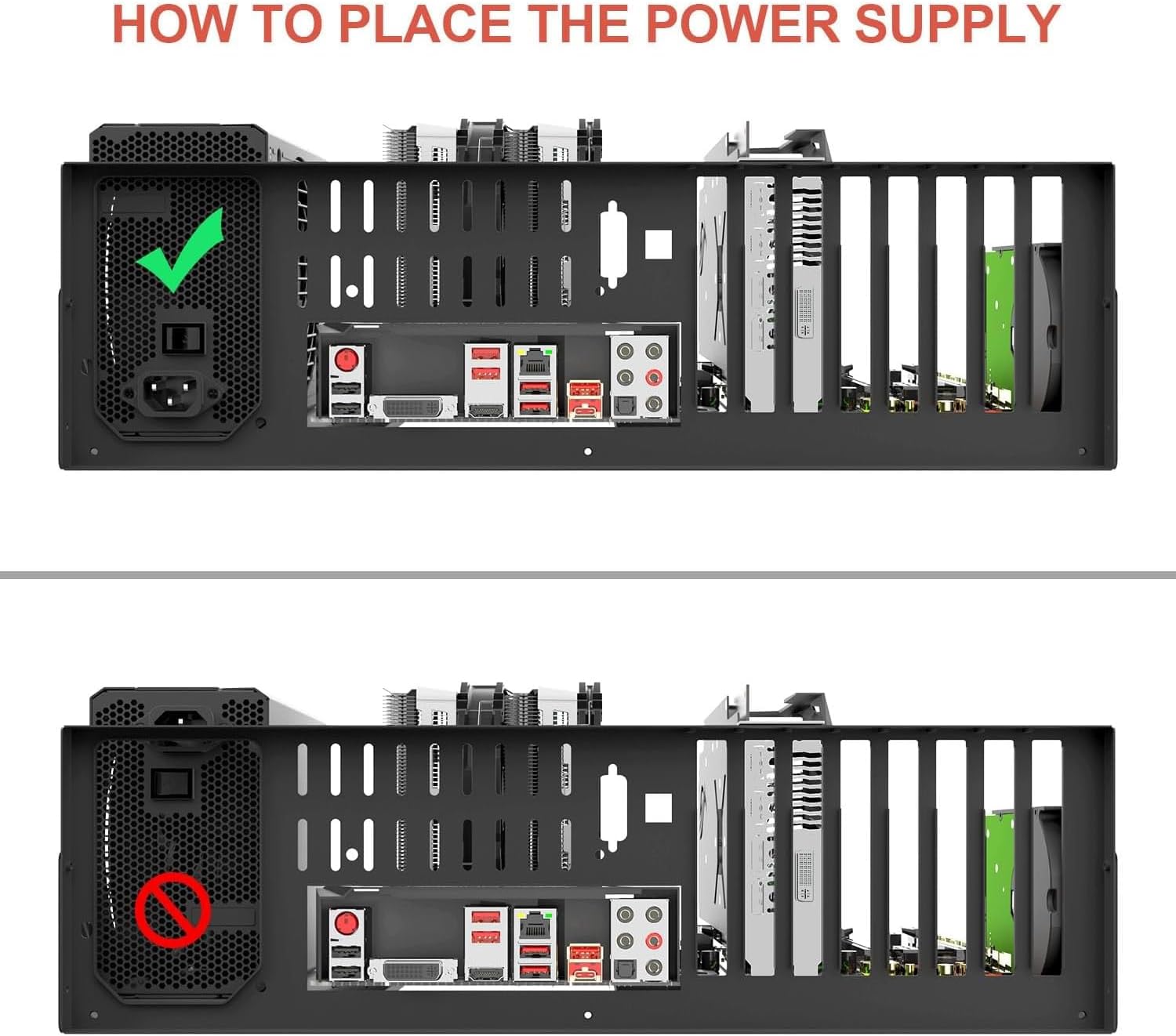 TGDGAMER Open Chassis DIY Gaming PC Test Bench, ATX/M-ATX/ITX, Wide Cooling | Fits ATX, M-ATX, ITX Motherboards, Open Frame Wide Body Heat Dissipation