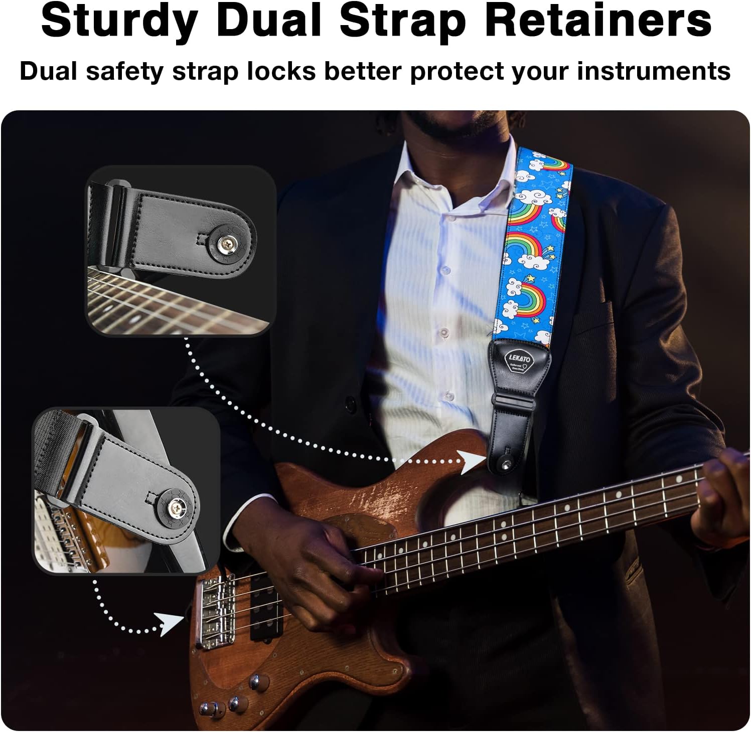 LEKATO Guitar Straps for Electric Guitar Bass