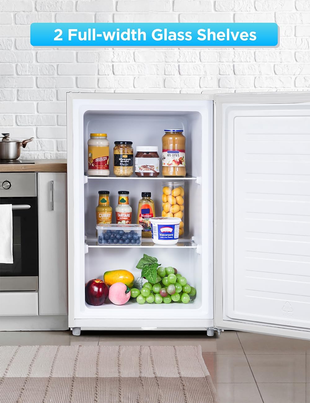 Commercial Cool Upright Freezer, Stand Up Freezer 5 Cu Ft with Reversible Door, White
