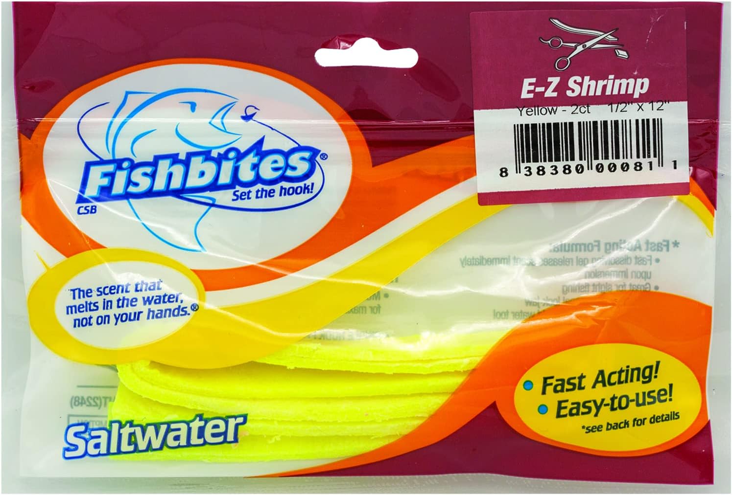 Fishbites E-Z Shrimp Fast-Acting Fishing Bait | Fast-acting formula begins dispersing scent quickly after entering the water for consistent bait presentation.