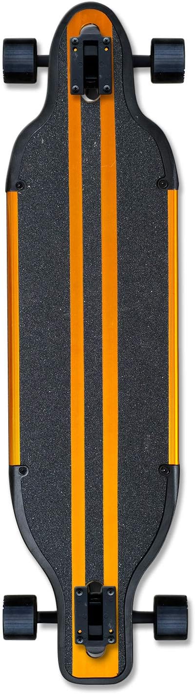 Aluminum Gold or Black Skateboards Longboard Drop Through Deck ONLY or Complete Long Board, for Boys, Girls, Kids, Teens and Adults and for Beginners to Professionals