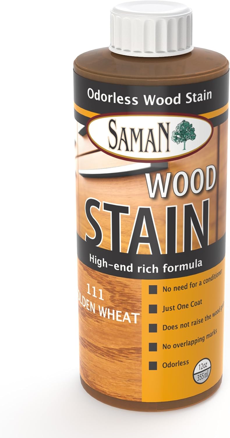 SamaN Interior Water Based Wood Stain - Natural Stain for Furniture, Moldings, Wood Paneling, Cabinets (Antique Walnut TEW-212-12, 12 oz)