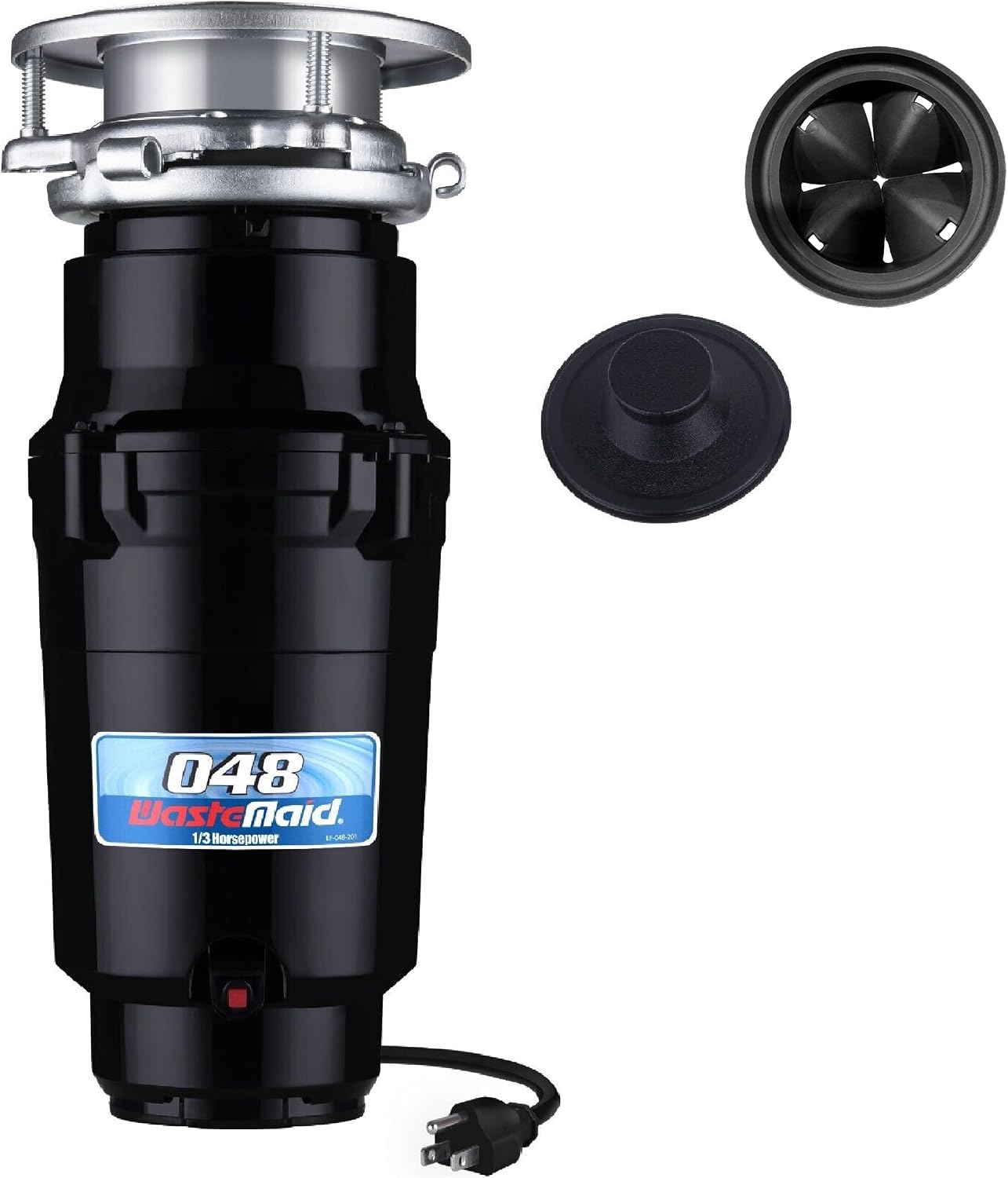 Waste Maid Garbage Disposal, Anti-Jam, Continuous Feed, 1/2 HP Standard | Anti-Jam Stainless Steel Food Waste Grinding System, Quiet Continuous Feed, Easy 3-Bolt Mount, 8-Yr Warranty 10-US-WM-158-3B