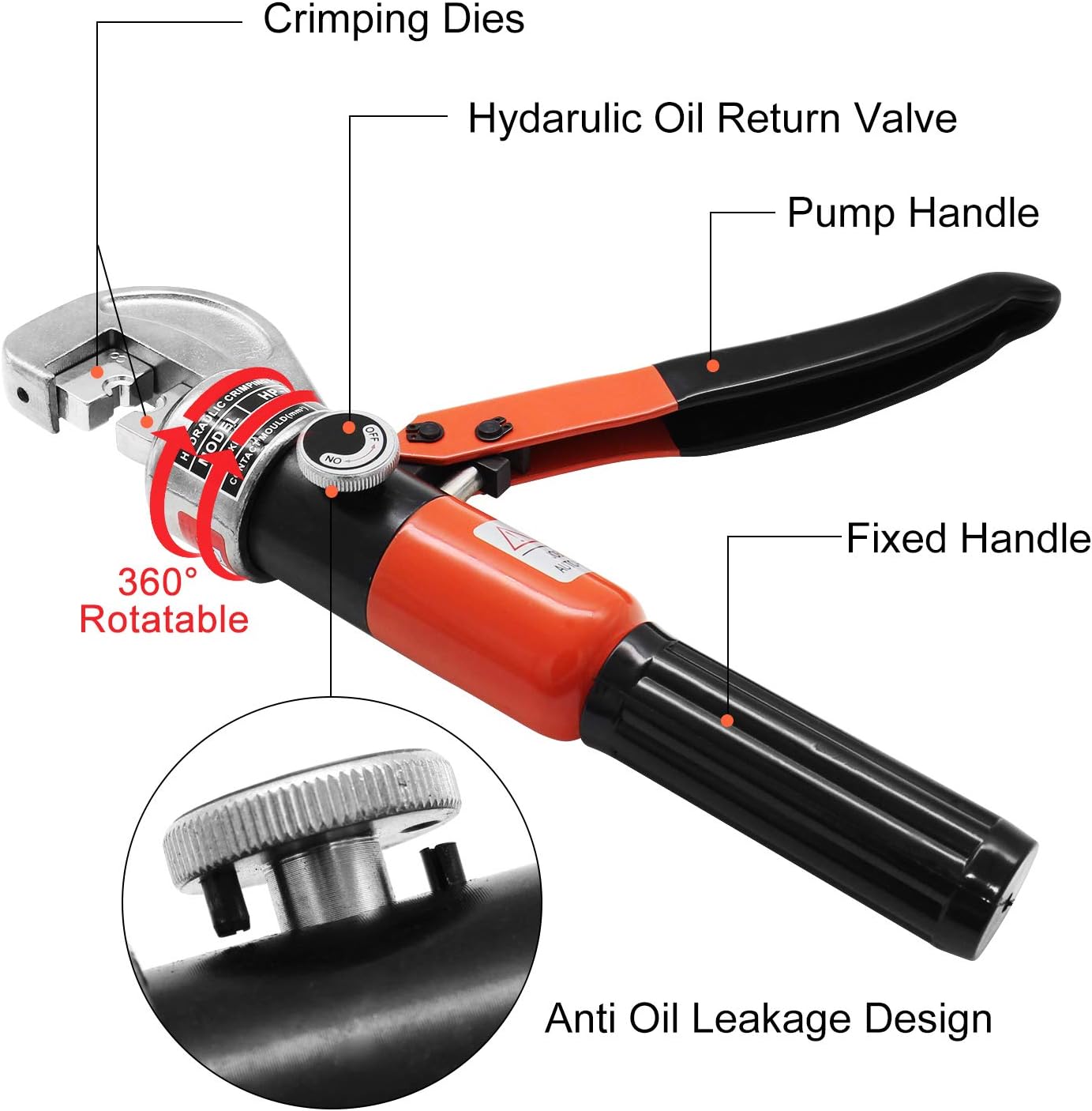 CKE Upgraded Hydraulic Crimping Tool/Hydraulic Crimper for 1/8" 5/32" 3/16" Stainless Steel Cable Railing Fittings Hardware