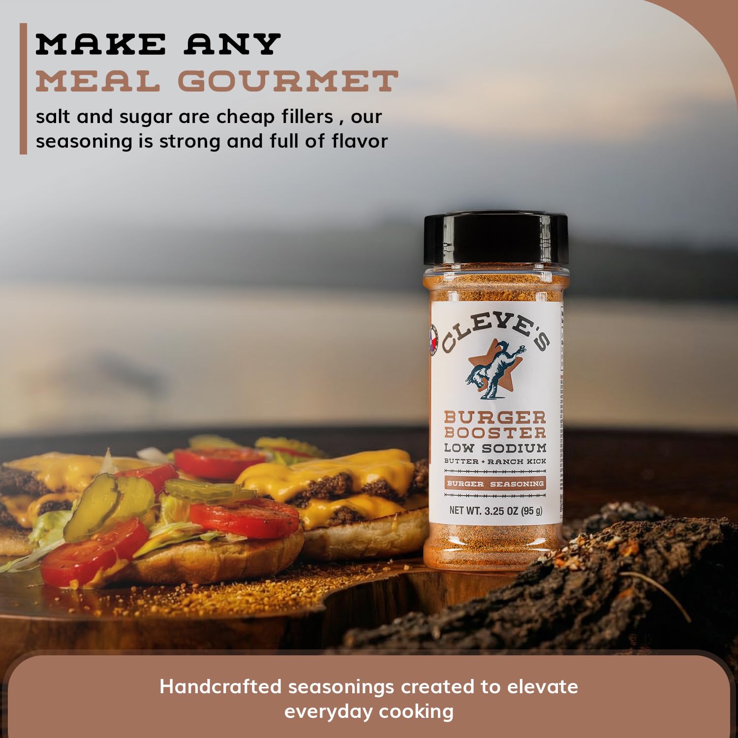 Cleve's Gourmet, Steak Seasoning for Grilling & Cooking, Steak Rub with Smoky Charred Flavor, Prime Rib Seasoning & Beef Seasoning, (Small, Cowboy Charcoal Steak Seasoning)