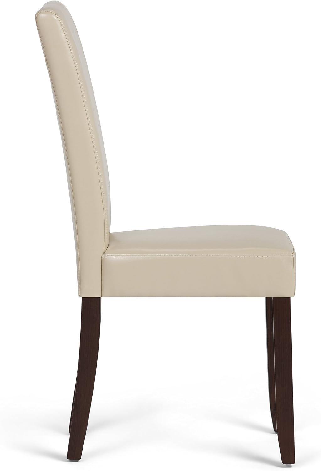 SIMPLIHOME Acadian Vegan Leather Parsons Dining Chairs in Cream (Set of 2)