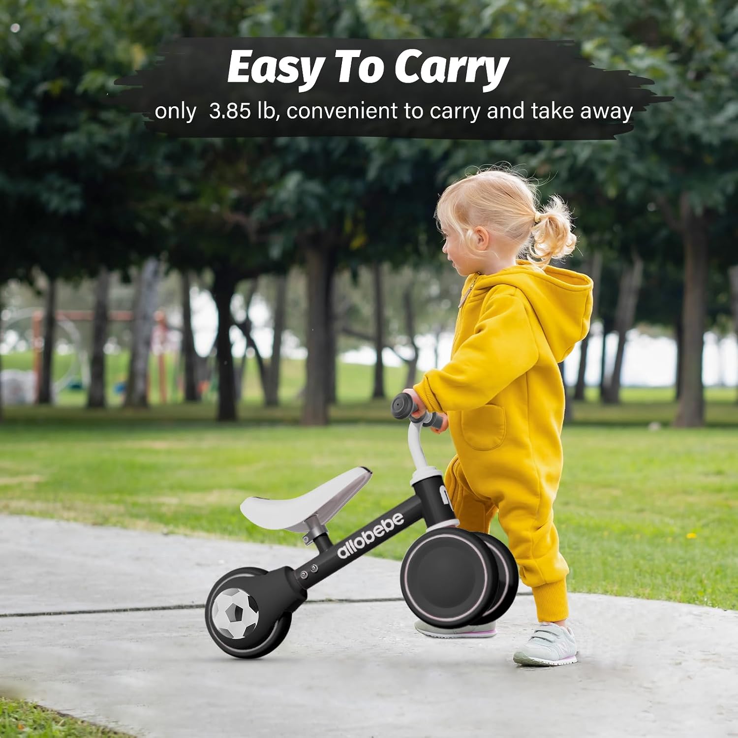 Baby Balance Bike, Cute Toddler Bikes 12-36 Months Gifts for 1 Year Old Girl Bike to Train Baby from Standing to Running with Adjustable Seat Silent & Soft 3 Wheels