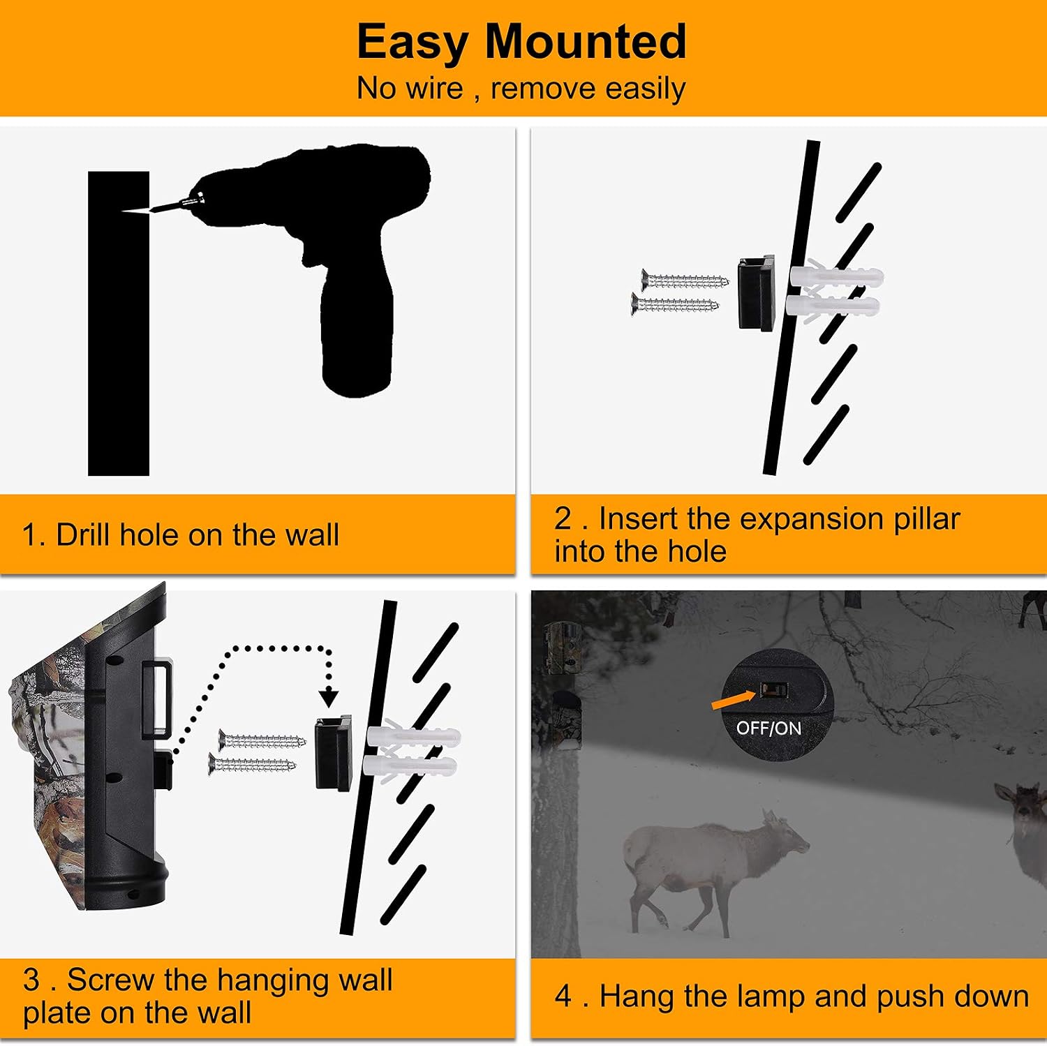 Outdoor Solar Feeder Light for Hunting with Motion Sensor and Green Light for Game Animal Hunting