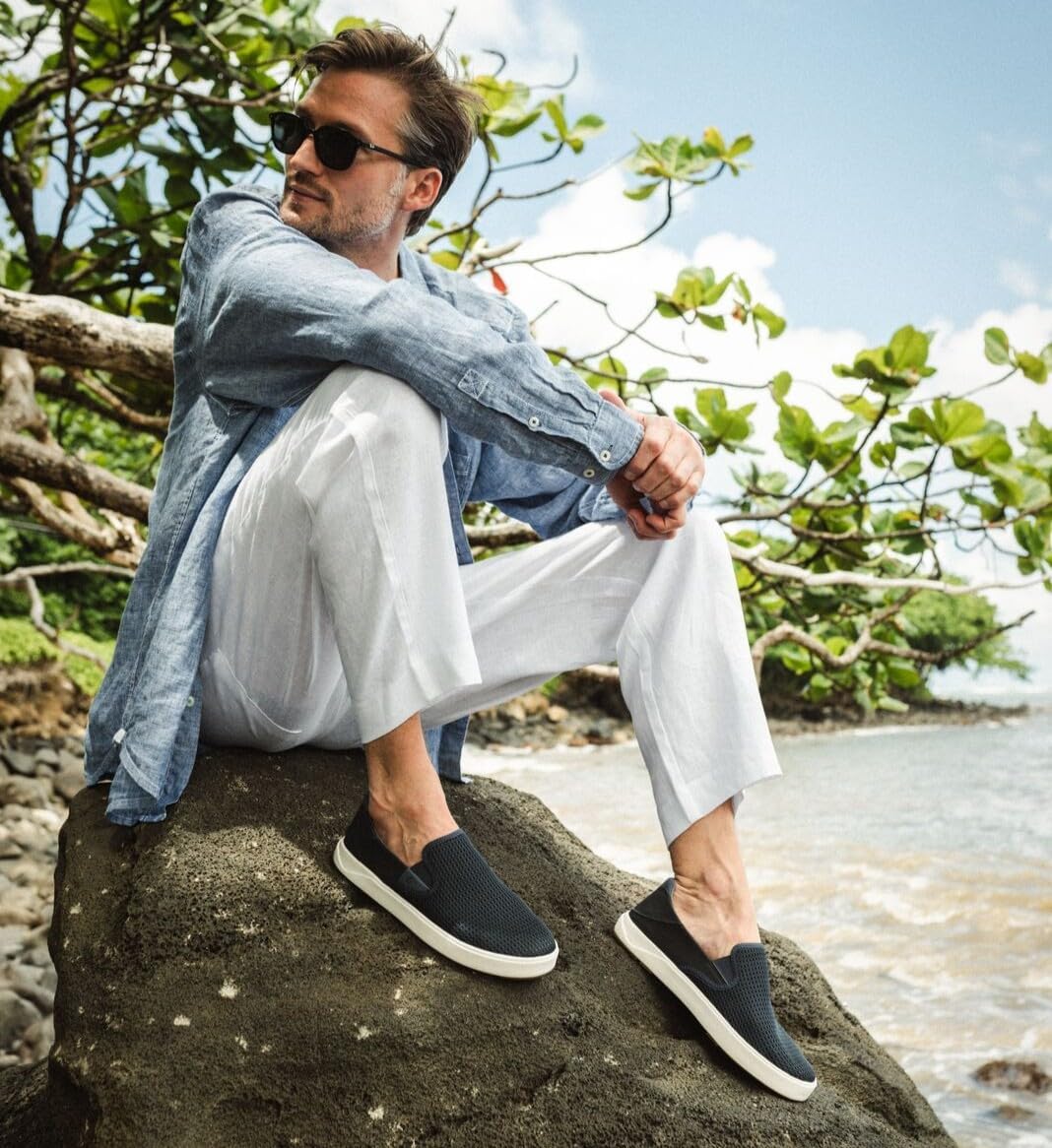 OluKai Lae'ahi Men's Slip On Shoes, Breathable Everyday Sneaker