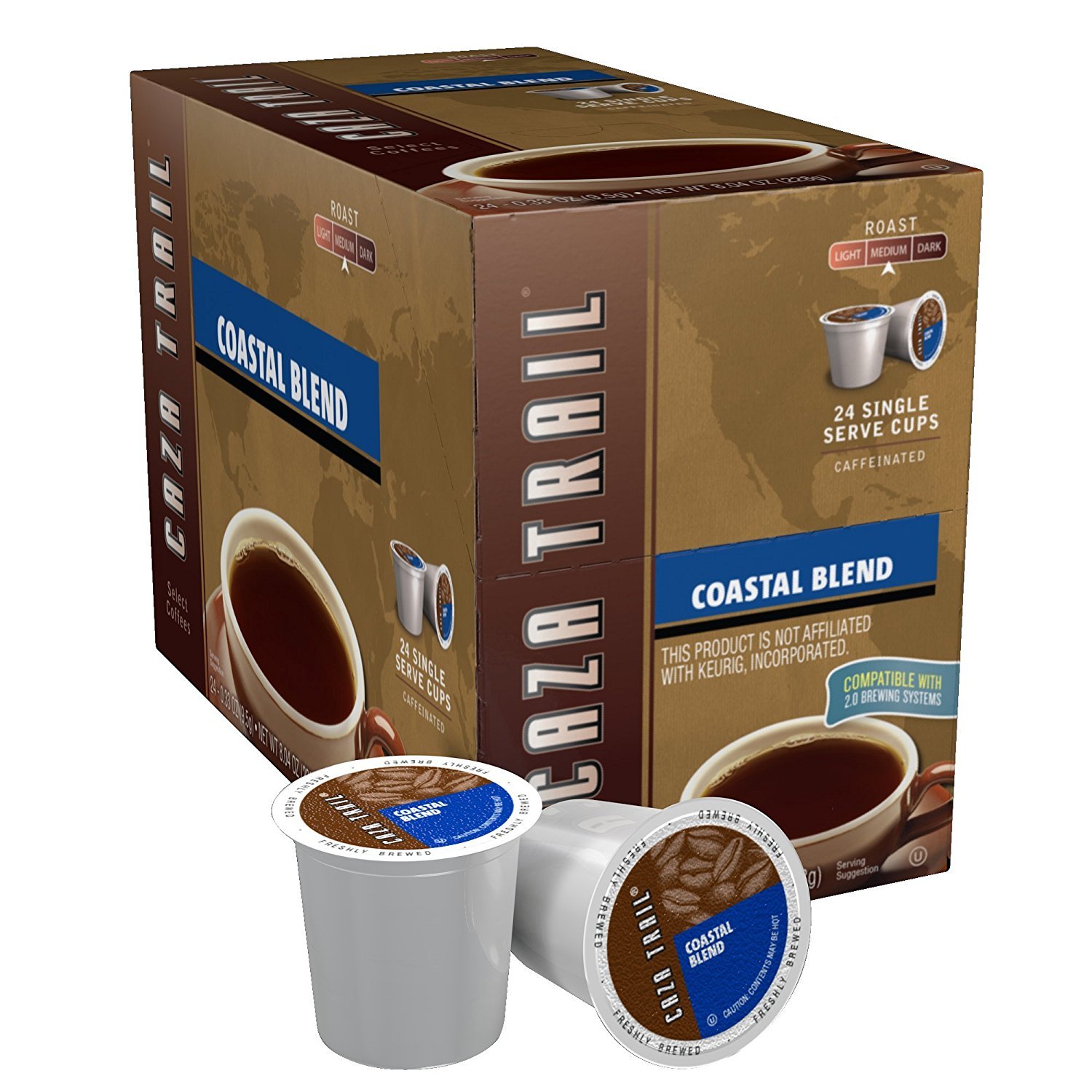 Caza Trail Coffee, Kona Blend, 100 Single Serve Cups