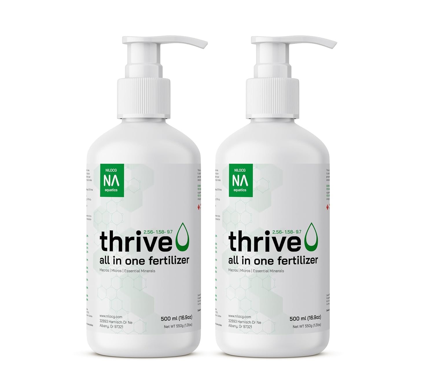 Thrive Planted Aquarium Fertilizer -All in One Planted Tank Liquid Fertilizers - Micro & Macro Nutrient Rich Food for Aquatic Plants - Highly Concentrated for 2500 Gallons of Water - Handy Pump Bottle