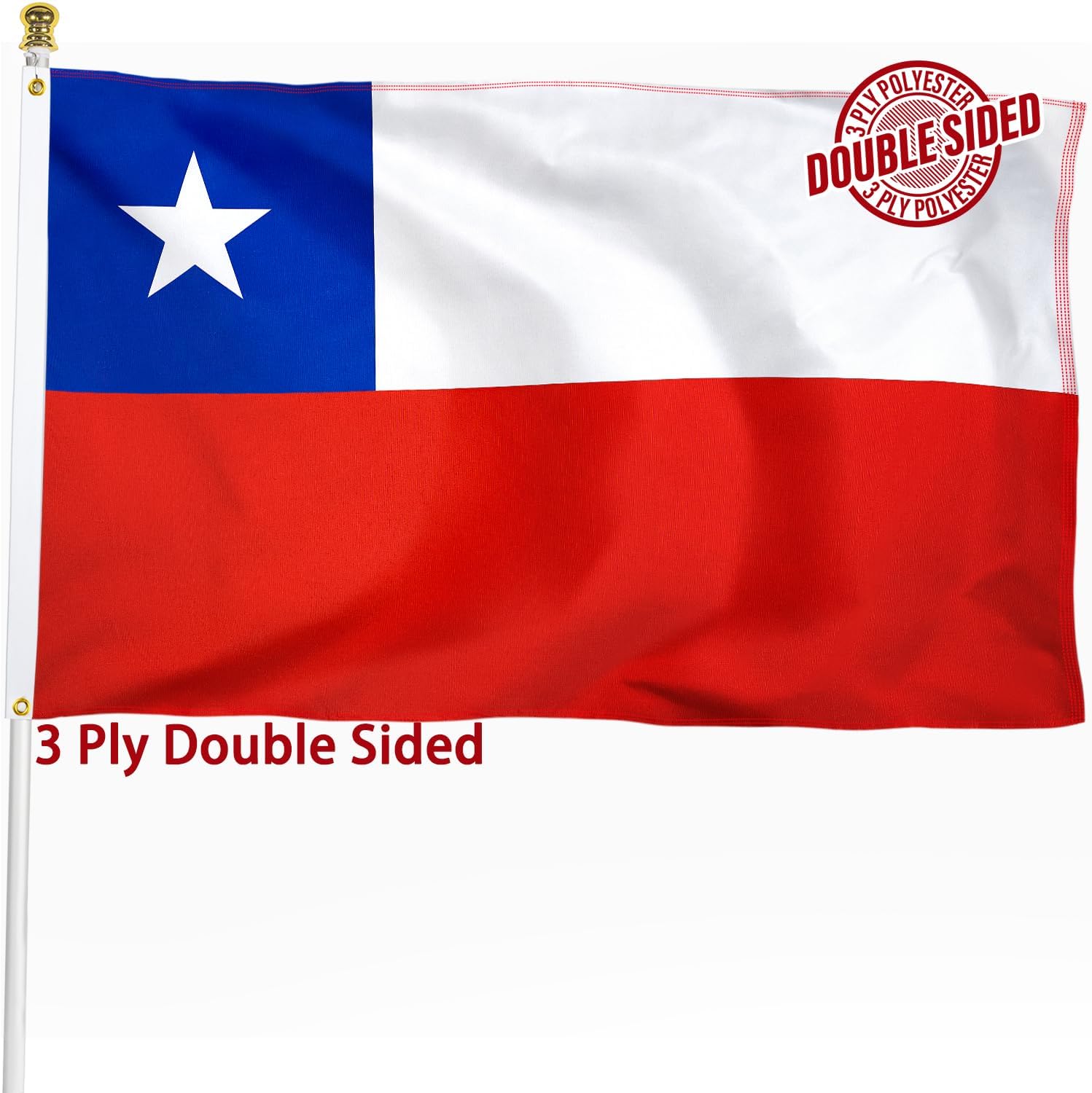 Nicaragua Flag 3x5 ft Outdoor Bandera de Nicaragua Nicaraguan National Flag | Double Sided 3 Ply Heavy Duty Polyester Banner with Brass Grommets for Home and Outdoor Decoration, 4 Rows Stitching