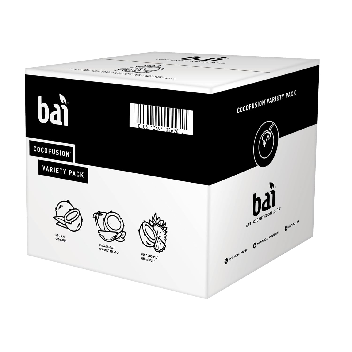 Bai Coconut Variety Pack, Antioxidant Infused Water Beverage, with Vitamin C and No Artificial Sweeteners, 18 fl oz bottles, 12 pack