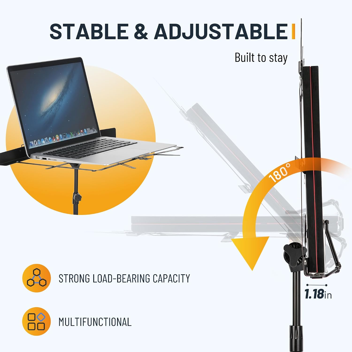 CAHAYA Sheet Music Stand Portable Folding Dual Use Desktop Book Holder