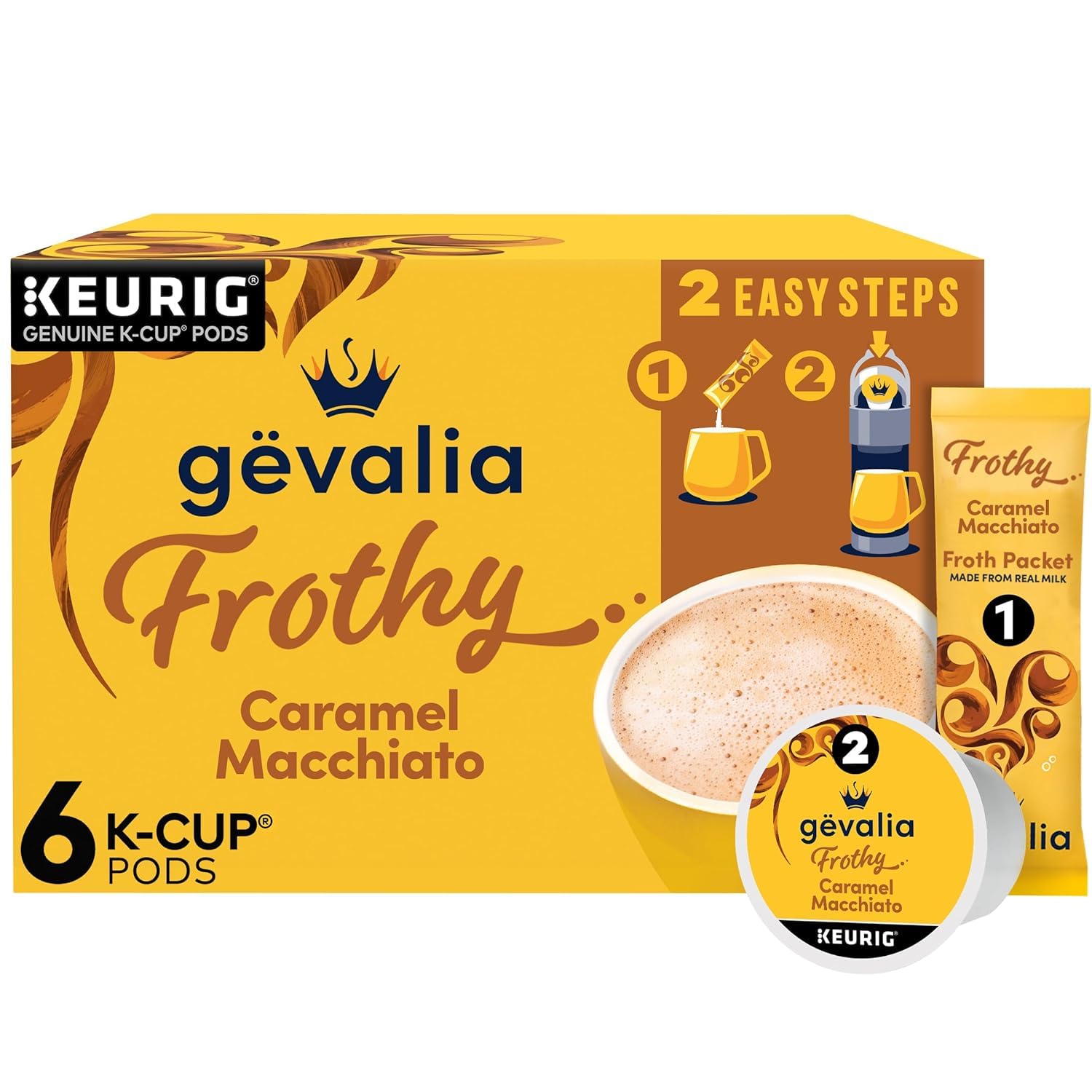 Gevalia K‐Cup® Coffee Pods & Froth Packets Kit, 6 ct, Cappuccino Espresso
