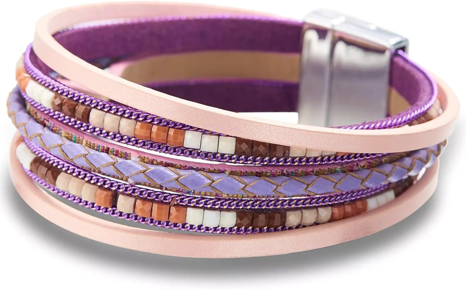 Fesciory Leather Wrap Bracelets for Women, Boho Western Layered Jewelry