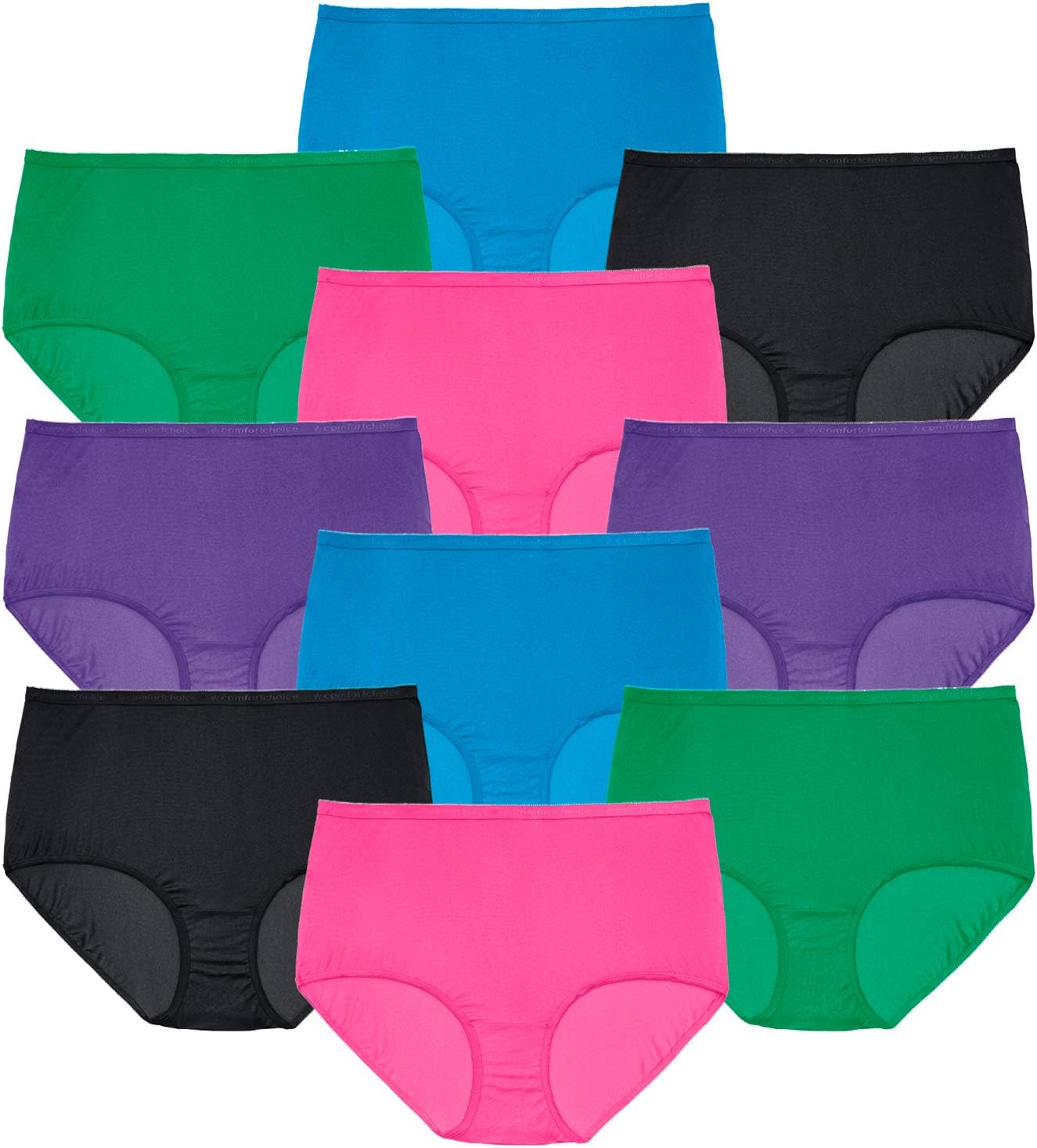 Comfort Choice Full Coverage Cotton Brief 10-Pack