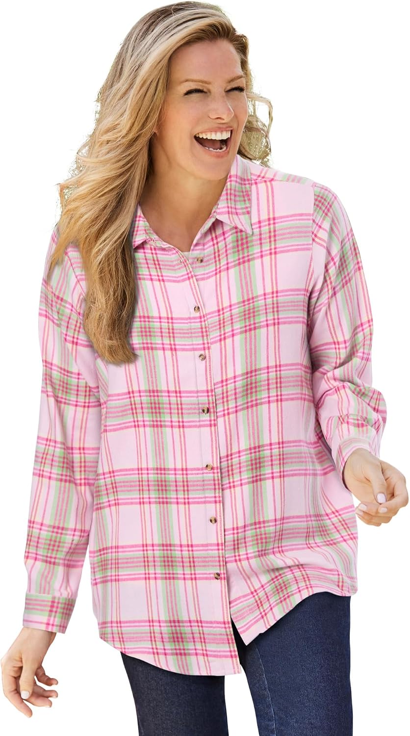 Woman Within Classic Flannel Shirt