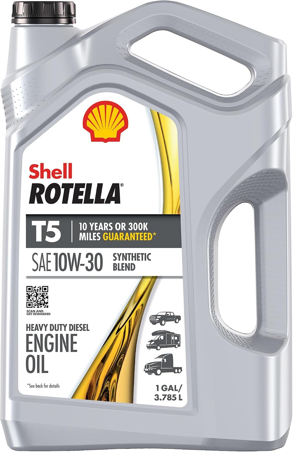 Shell Rotella T5 Synthetic Blend 15W-40 Diesel Engine Oil, 1 Gallon (3 Pack)