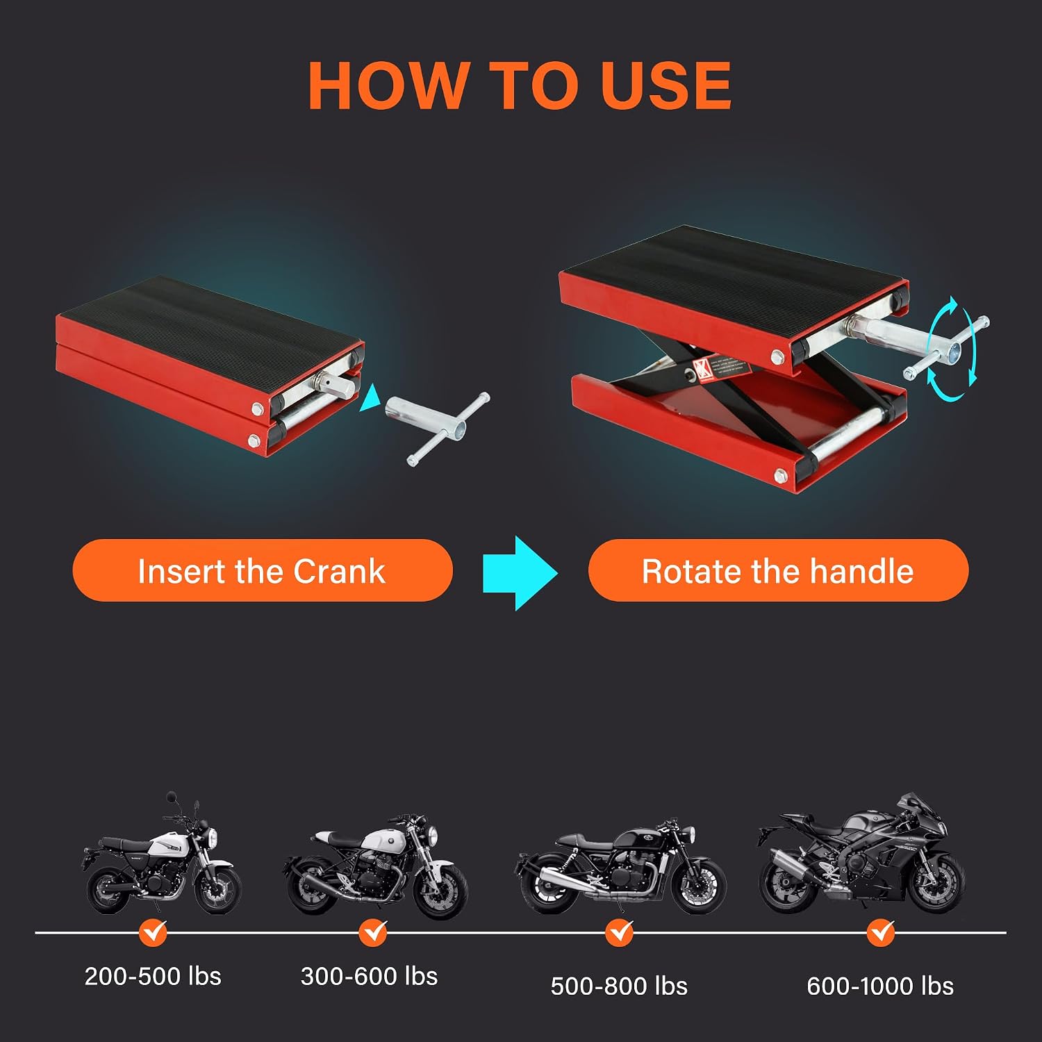 ZENY 1100 LB Wide Deck Motorcycle Center Scissor Lift Jack Repair Hoist Stand Bikes ATVs,Motorcycle Dirt Bike Scooter Crank Stand