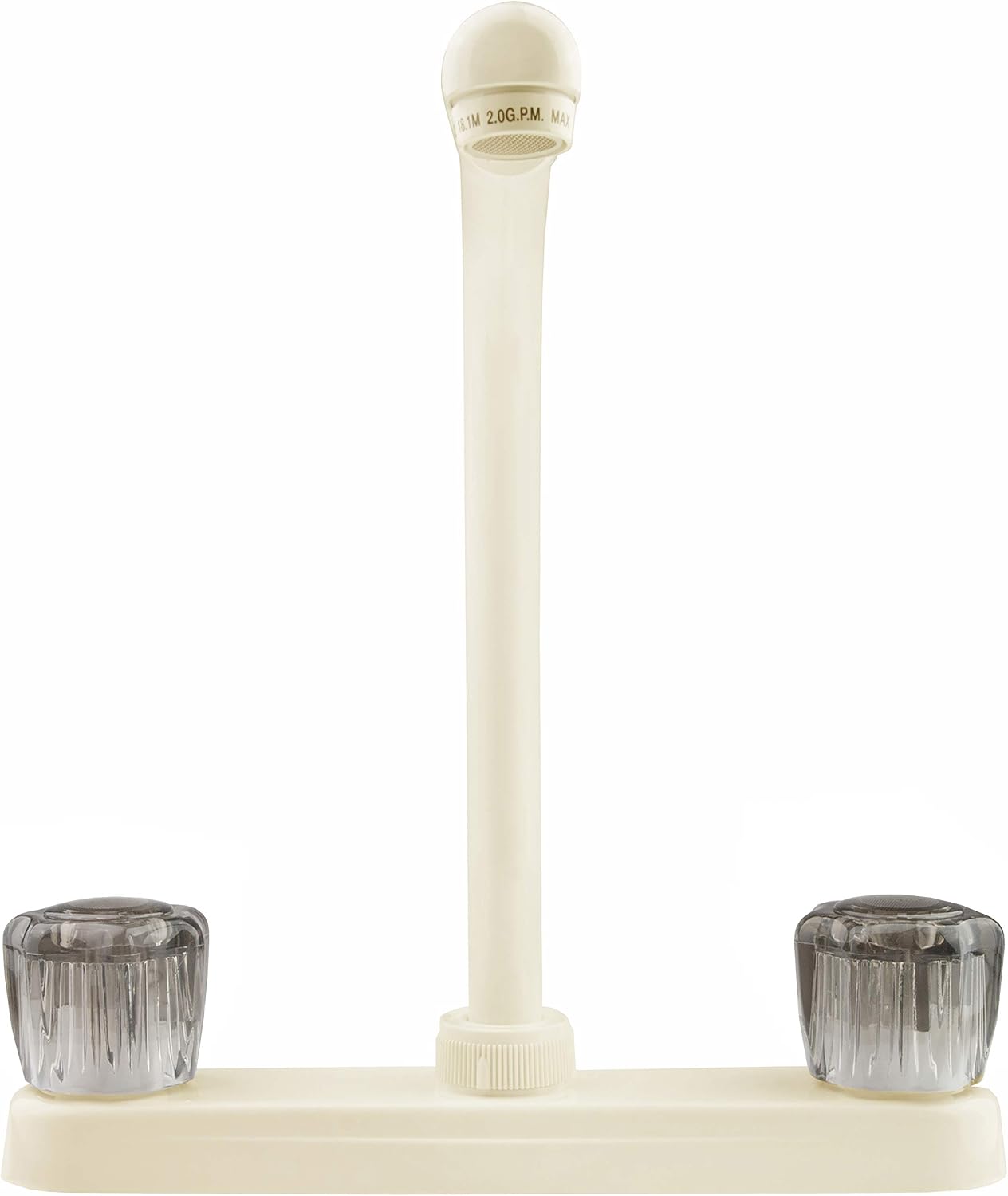 Dura Faucet DF-PK210S-BQ RV Hi-Rise Kitchen Sink Faucet (Bisque) | Tall spout with smoked acrylic knobs makes filling big pots easy.