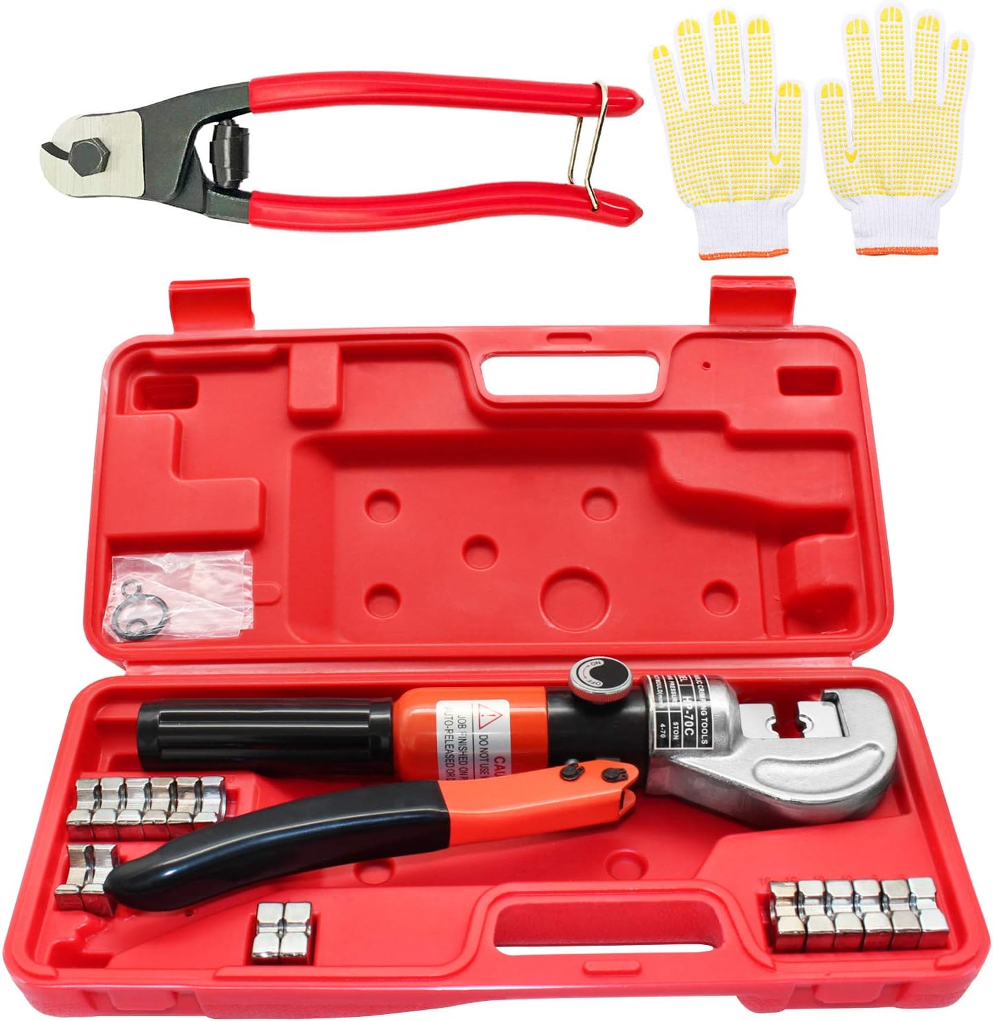 CKE Upgraded Hydraulic Cable Crimper Hand Tool for 1/8
