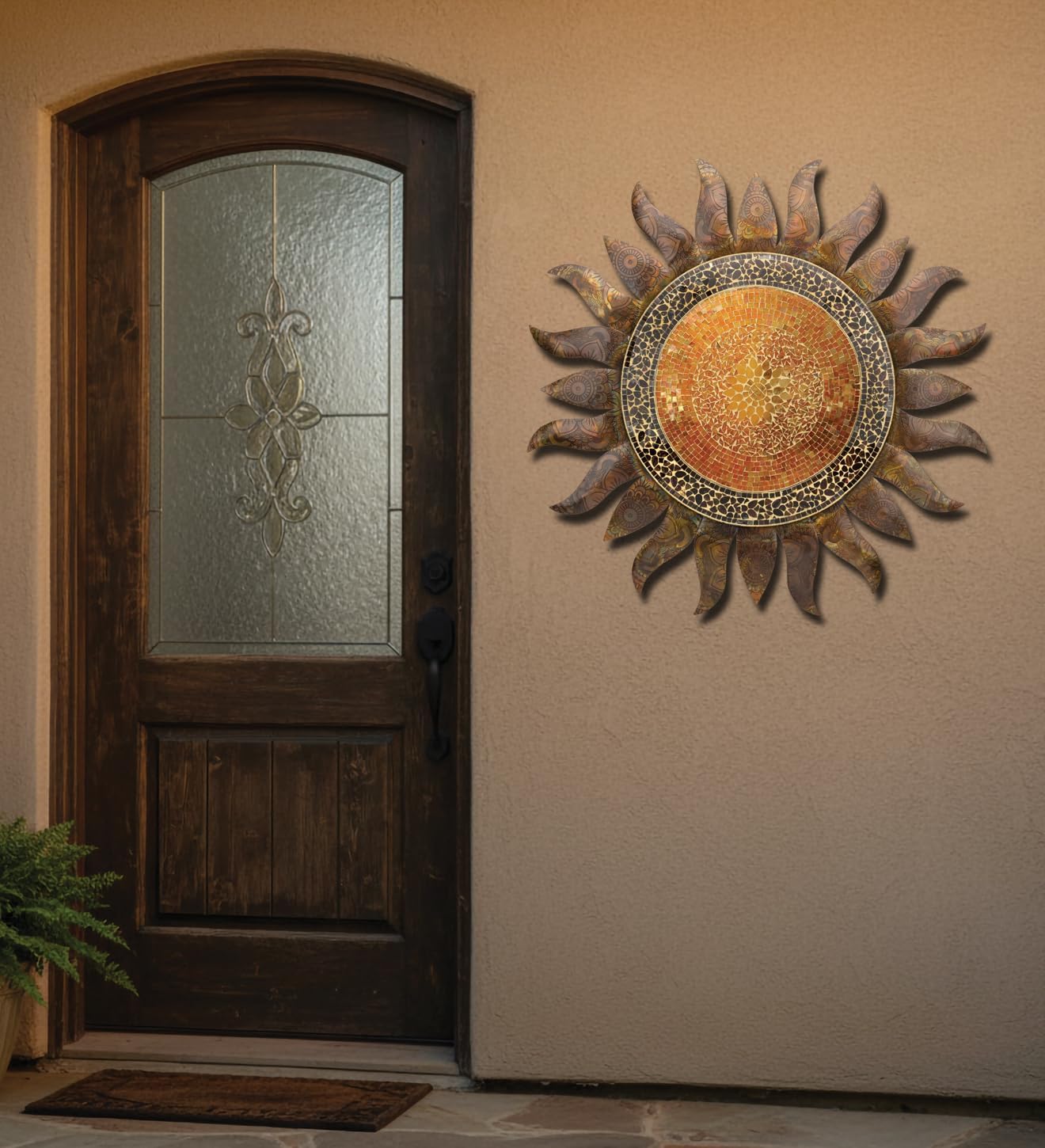 Regal Art & Gift Handcrafted Metal Sun Wall Decor, Rustic Sunburst Wall Art | Copper Patina, 40 in, Metal, Rust-Resistant Sunburst Sculpture, Eye-Catching Accent for Patio, Garden & Home