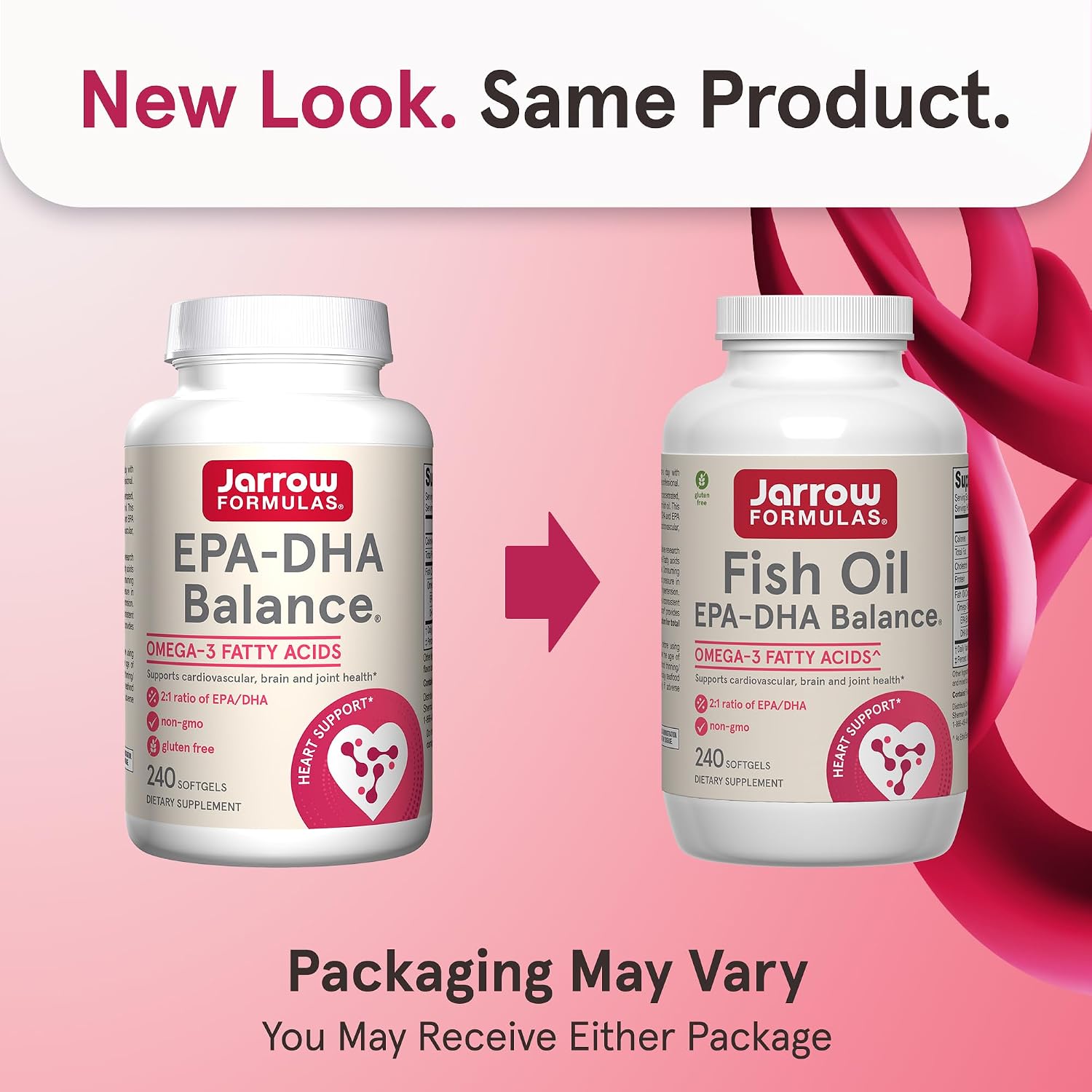 Jarrow Formulas EPA-DHA Balance, 1,200 mg Omega-3 Fatty Acids for Cardiovascular Support, 240 Softgels, 120 Day Supply
