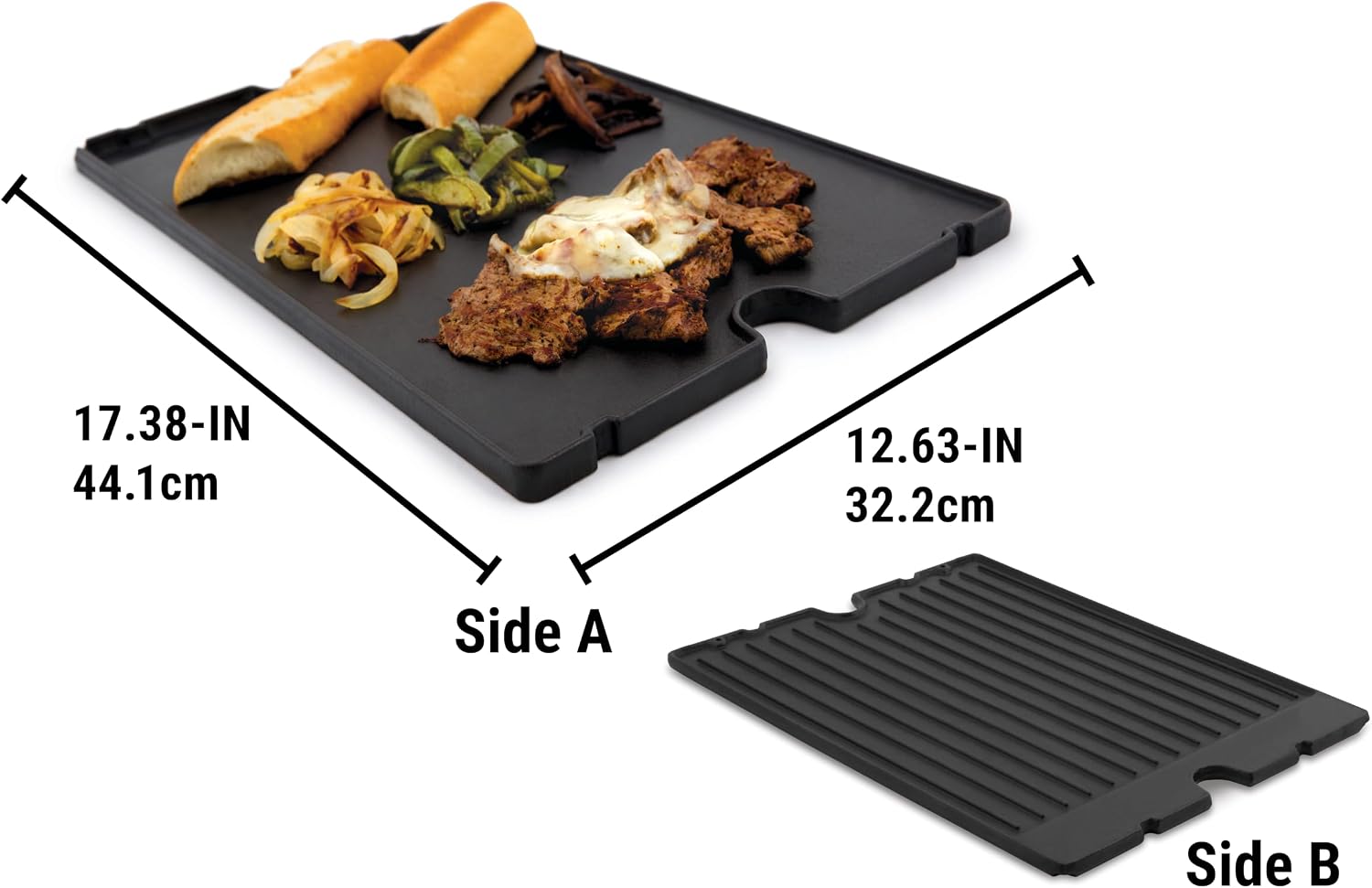 Broil King 11242 Exact Fit Cast Iron Griddle, Baron, Crown Series Gas Grills, and Crown Pellet Grills, Black