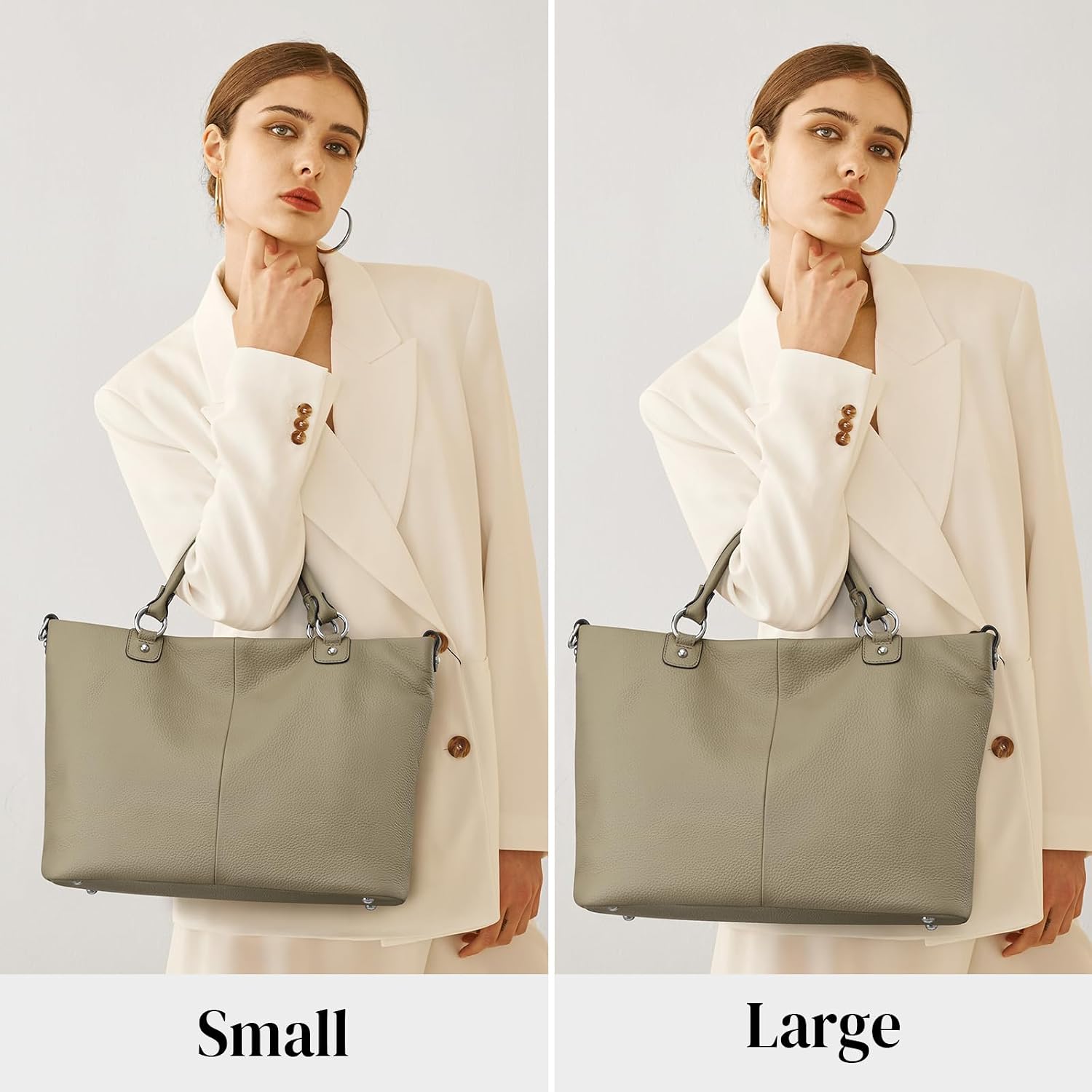 Kattee Genuine Leather Tote Purse for Women, Top Handle Satchel | Soft genuine leather tote with roomy storage and versatile carry for work, shopping, and travel.