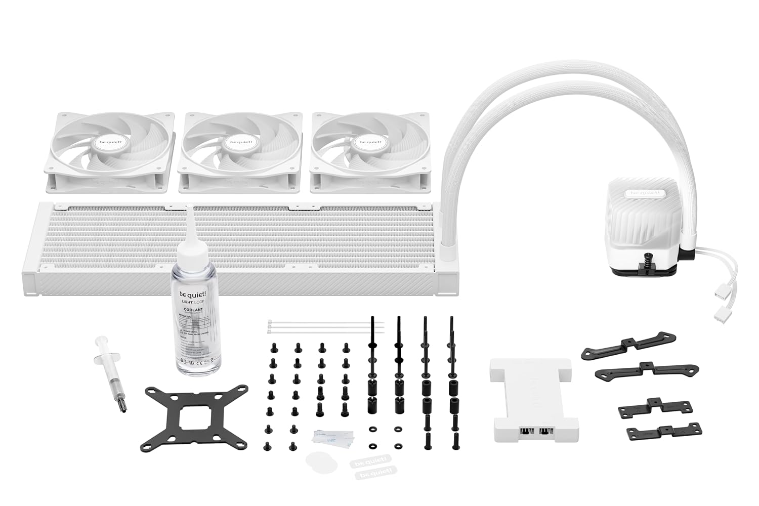 be quiet! Light Loop 360mm White CPU Liquid Cooler for Heavily Overclocked Systems, 3X Light Wings LX 120mm PWM high-Speed White Fan, Stylish ARGB Cooling Block, Extremely high Cooling Performance