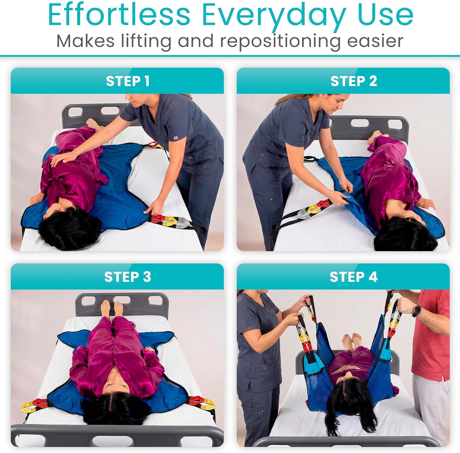Vive Patient Lift Sling with Opening (400lb Capacity) - Lifting Aid Straps